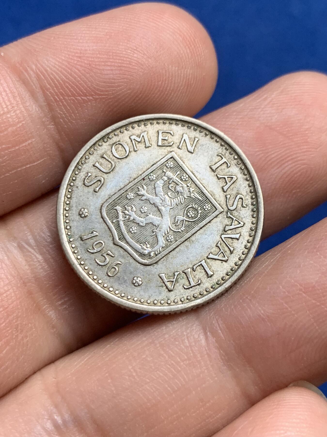 《竞宝斋》第269场- 周日，周一，周二  3场连拍 （全场包邮） 芬兰1956年100马克银币