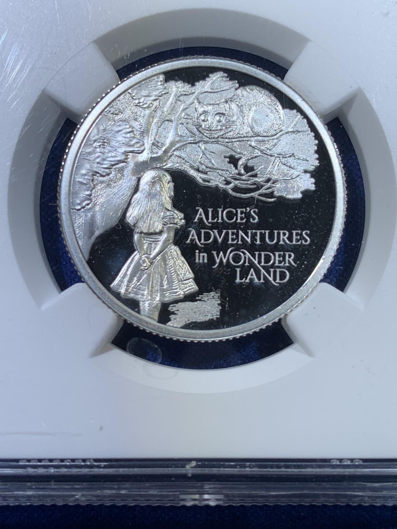 《竞宝斋》第269场- 周日，周一，周二  3场连拍 （全场包邮） NGC PF67UC 英国2021年爱丽丝奇遇记1镑精制银币