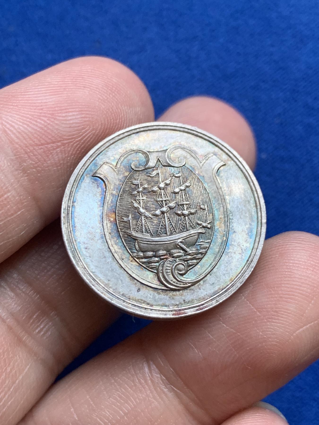 《竞宝斋》第271场-八角与章专场 周日，周一，周二  3场连拍 （全场包邮） 法国银章，迪耶普商业法院，7.73g，25mm，手指边铭，小巧精致