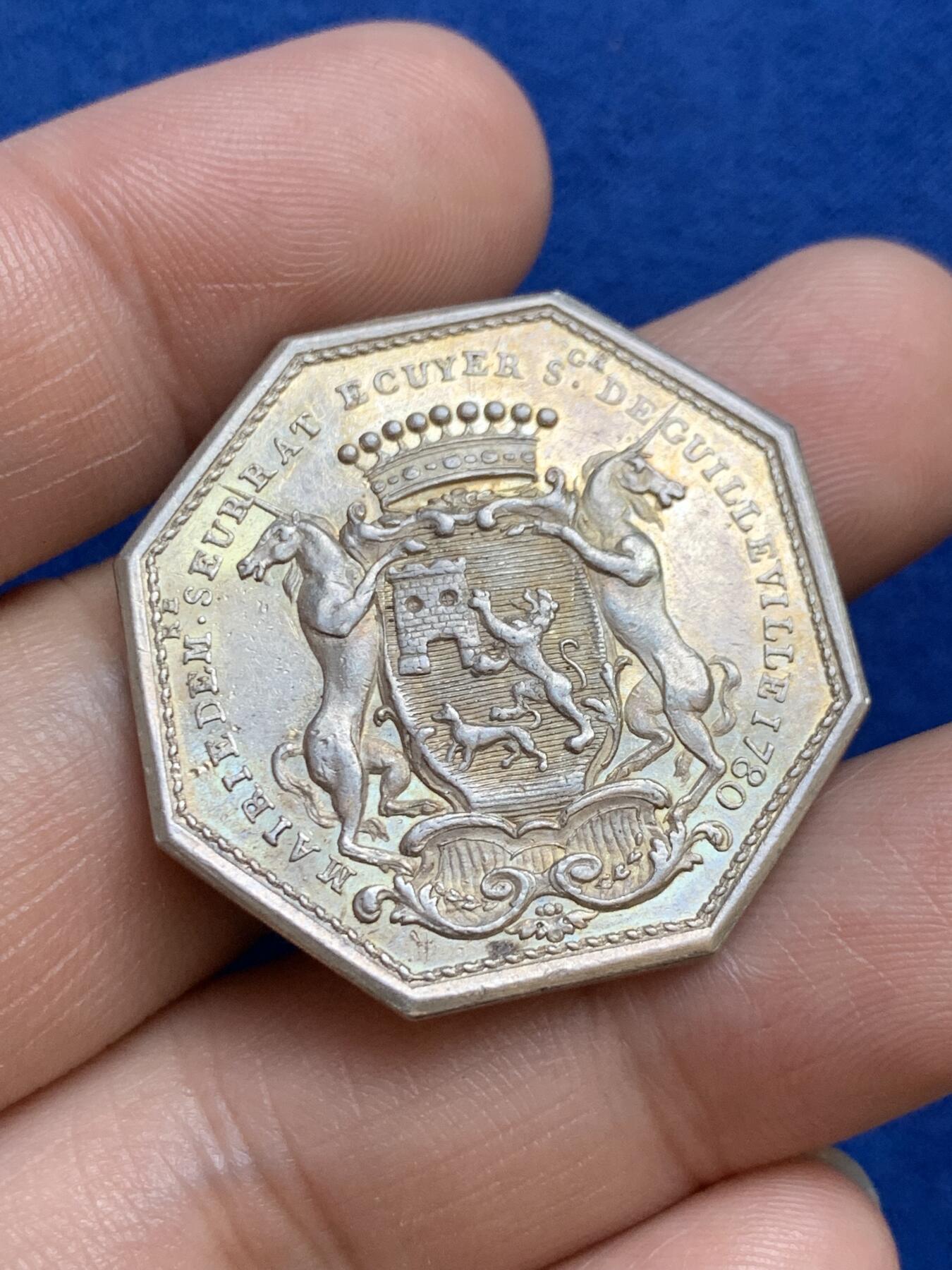 《竞宝斋》第271场-八角与章专场 周日，周一，周二  3场连拍 （全场包邮） 法国八角银章，奥尔良市政厅，14.53g，32.7mm，早期无边铭