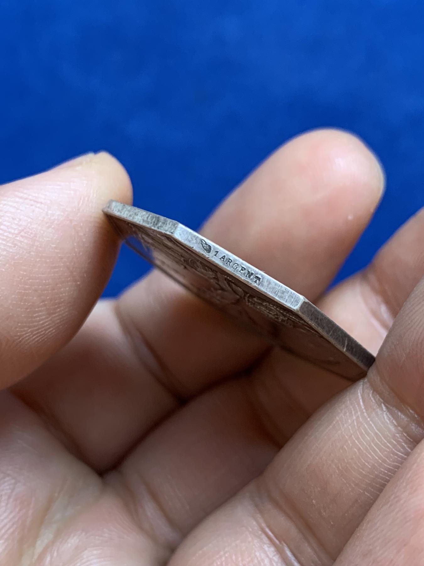 《竞宝斋》第271场-八角与章专场 周日，周一，周二  3场连拍 （全场包邮） 法国八角银质代币，罗纳商会，15.30g，32mm，丰饶角1ARGENT边铭