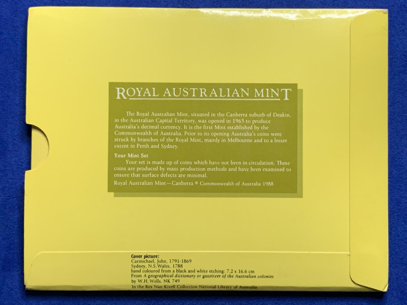 《竞宝斋》第269场- 周日，周一，周二  3场连拍 （全场包邮） 1988年澳大利亚皇家造币厂官方套币 带50分 1元流通纪念币2枚