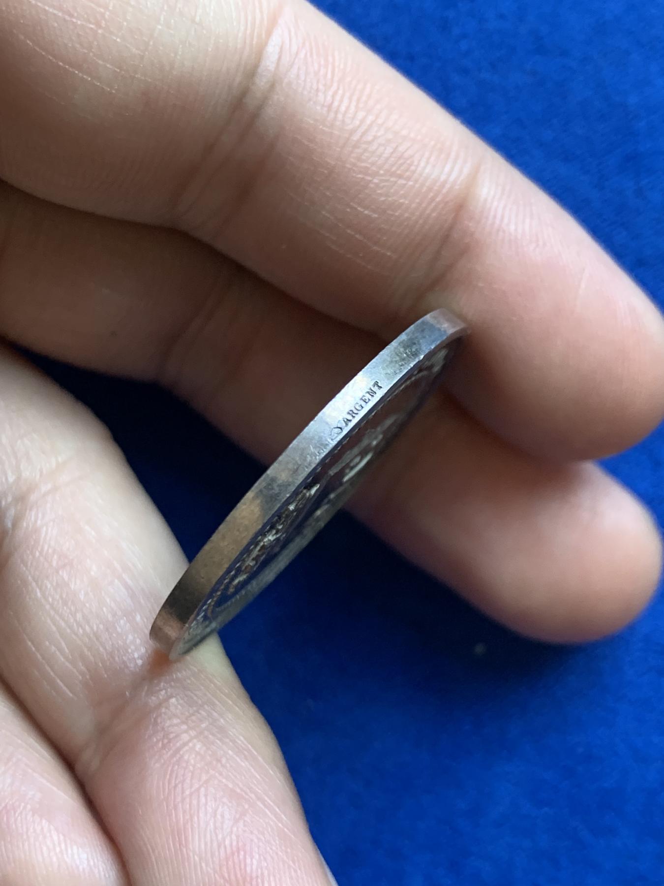 《竞宝斋》第271场-八角与章专场 周日，周一，周二  3场连拍 （全场包邮） 法国旺代保险银质jeton，16.03g，33.2mm，丰饶角边铭