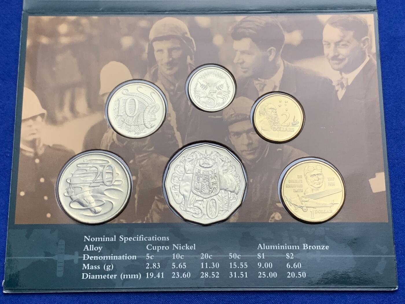 《竞宝斋》第269场- 周日，周一，周二  3场连拍 （全场包邮） 1997年澳大利亚皇家造币厂官方套币 带1元流通纪念币