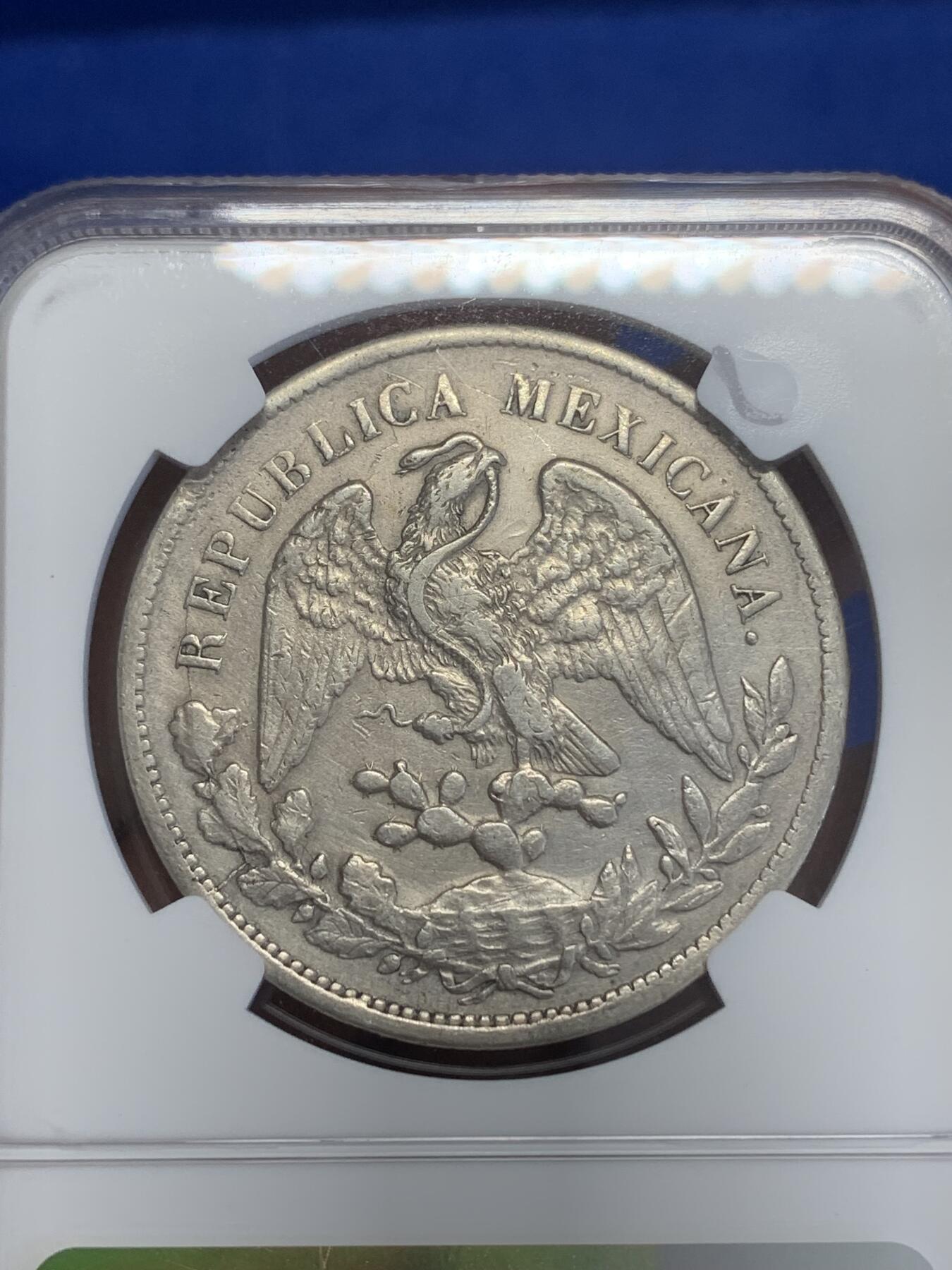 《竞宝斋》第269场- 周日，周一，周二  3场连拍 （全场包邮） NGC XFD 墨西哥1898ZS FZ直边鹰洋1比索银币