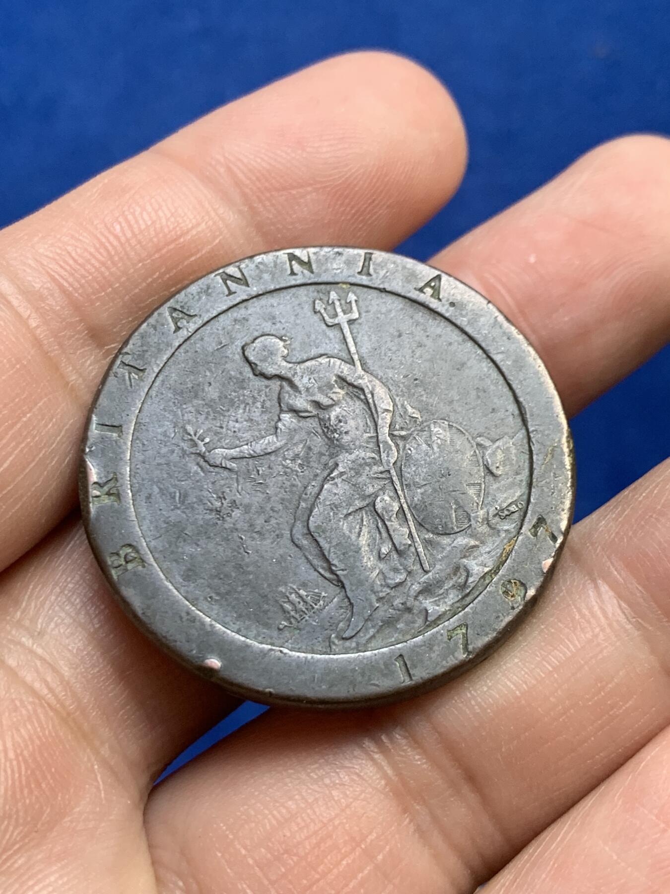 《竞宝斋》第269场- 周日，周一，周二  3场连拍 （全场包邮） 英国1797年乔治三世车轮1便士铜币