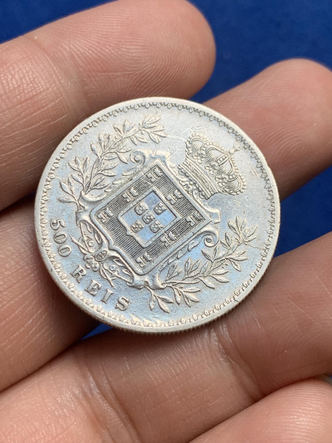 《竞宝斋》第269场- 周日，周一，周二  3场连拍 （全场包邮） 葡萄牙1891年卡洛斯一世500瑞斯银币