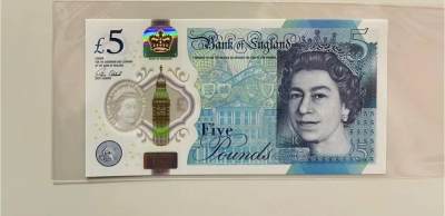 【礼羽收藏】🌏世界钱币拍卖第38期 - 【AM17098896】全新UNC英国G序列5英镑塑料钞