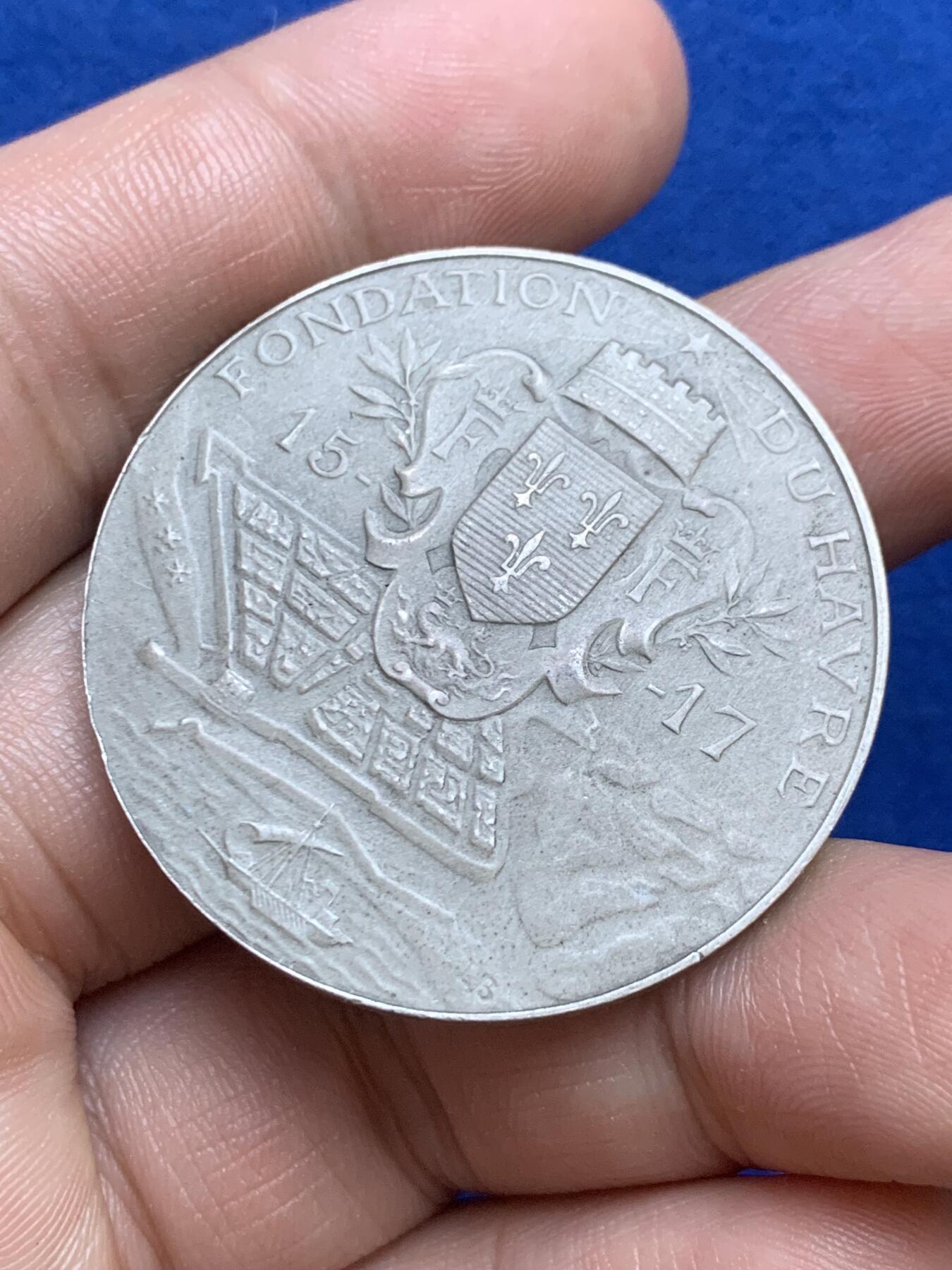 《竞宝斋》第271场-八角与章专场 周日，周一，周二  3场连拍 （全场包邮） 法国银章，勒阿弗尔商会，29.23g，39.5mm，丰饶角1ARGENT边铭