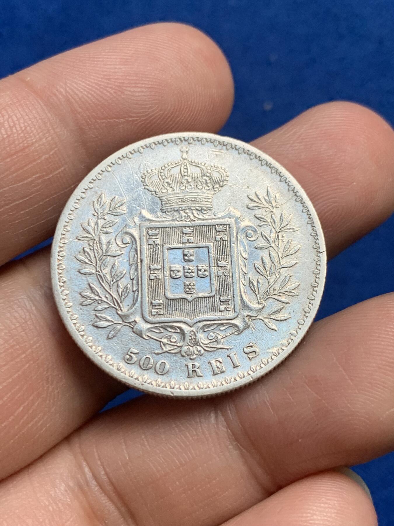 《竞宝斋》第269场- 周日，周一，周二  3场连拍 （全场包邮） 葡萄牙1891年卡洛斯一世500瑞斯银币