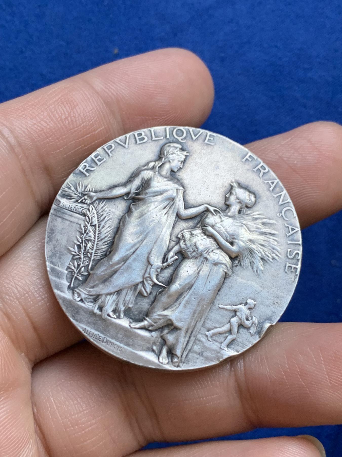 《竞宝斋》第271场-八角与章专场 周日，周一，周二  3场连拍 （全场包邮） 法国农业部银章，37.55g，40.8mm，丰饶角2ARGENT边铭，有磕