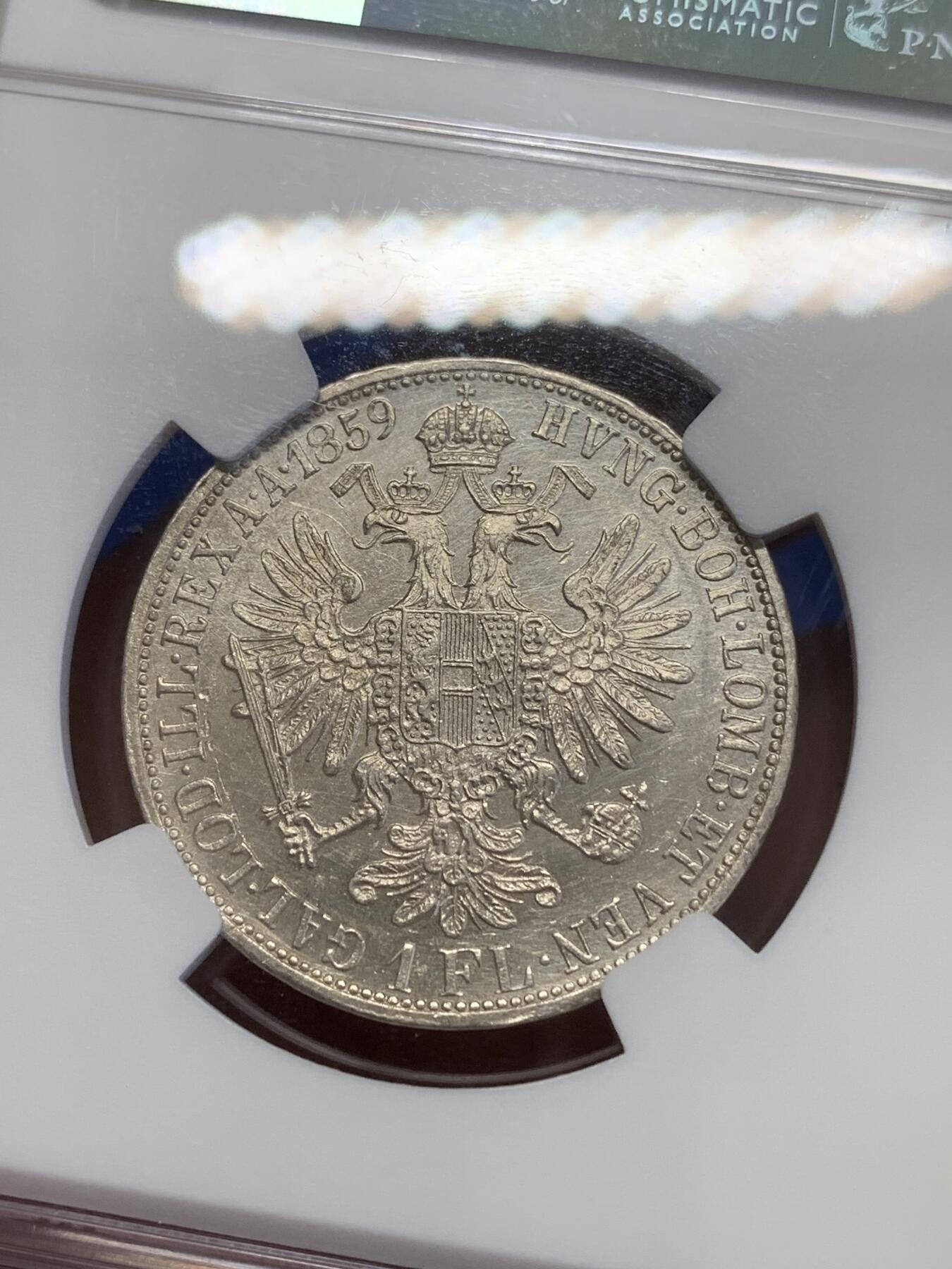 《竞宝斋》第269场- 周日，周一，周二  3场连拍 （全场包邮） NGC UNCD 奥地利1859年早期佛罗林银币