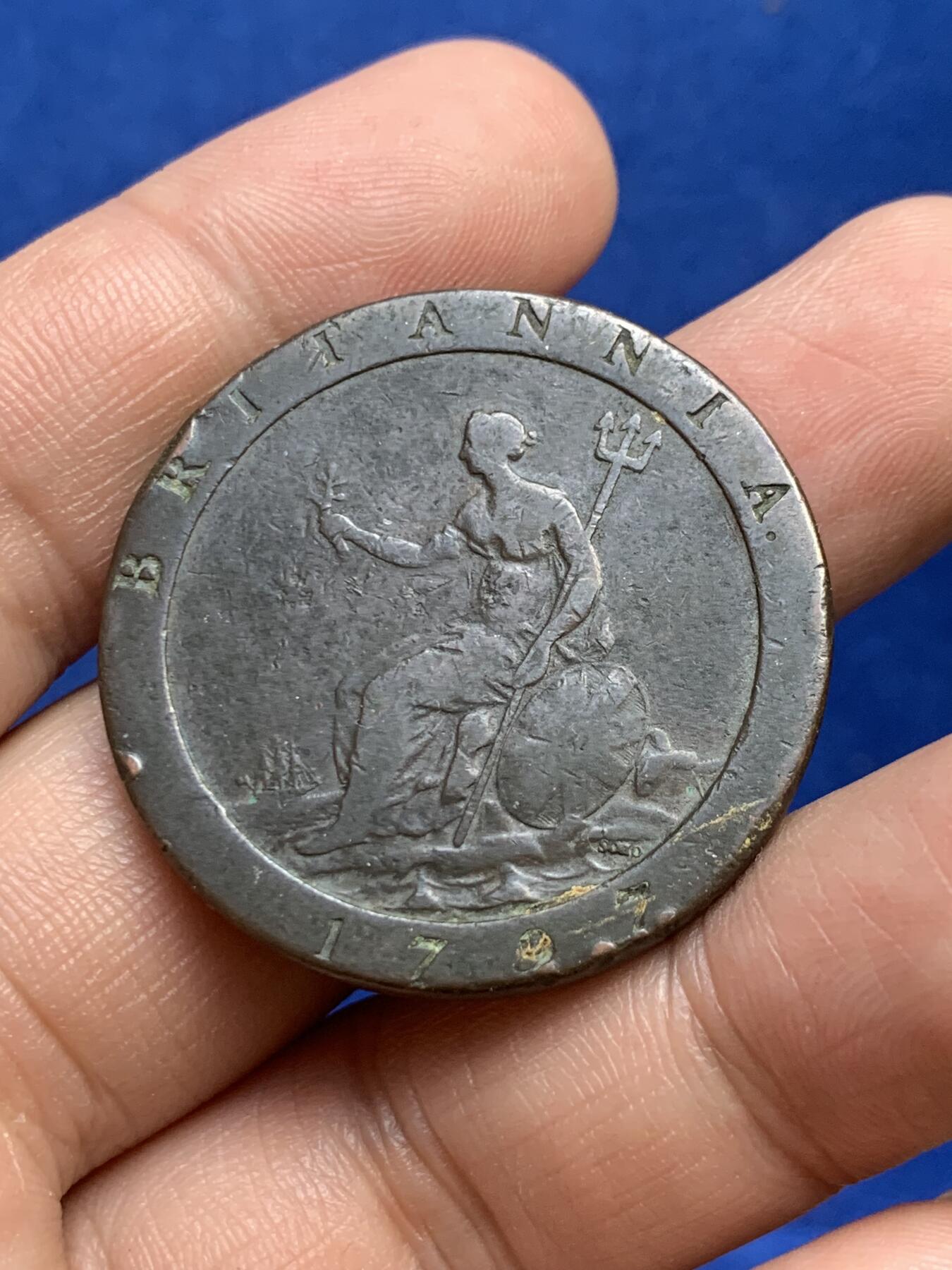 《竞宝斋》第269场- 周日，周一，周二  3场连拍 （全场包邮） 英国1797年乔治三世车轮1便士铜币