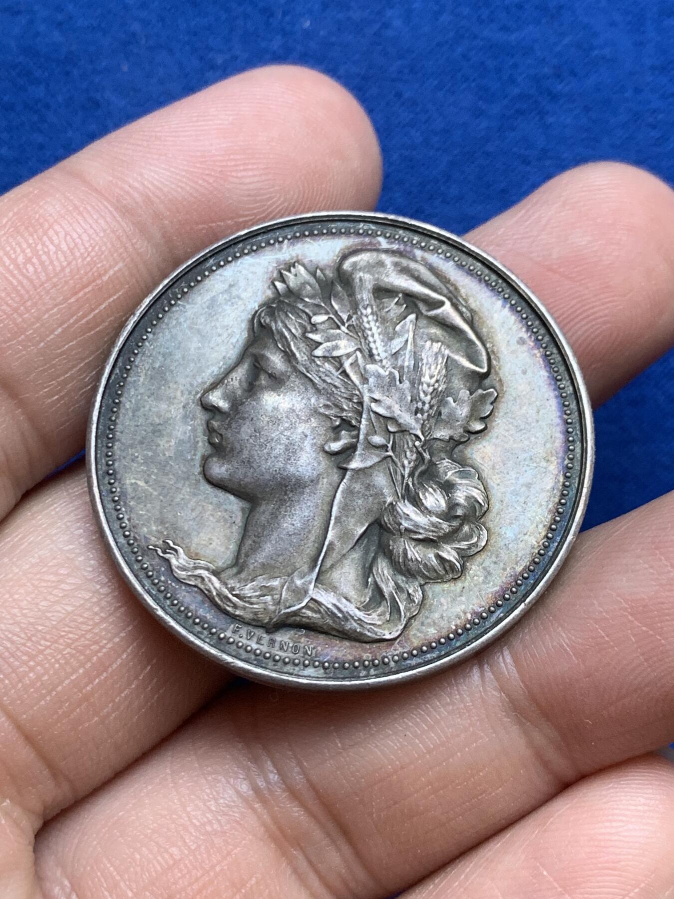 《竞宝斋》第271场-八角与章专场 周日，周一，周二  3场连拍 （全场包邮） 法国银章，巴黎交易商联盟，19.84g，36.3mm，丰饶角边铭