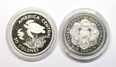 凡希社世界钱币微拍第二百六十九期 - 哥斯达黎加与马恩岛克朗型大银一对好品！