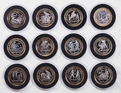 S&S Numismatic世界钱币-拍卖 第83期 - 直布罗陀2020年 大力神海格力斯的十二项任务 2英镑双色纪念币 12枚全套 发行量1750套 品相如图