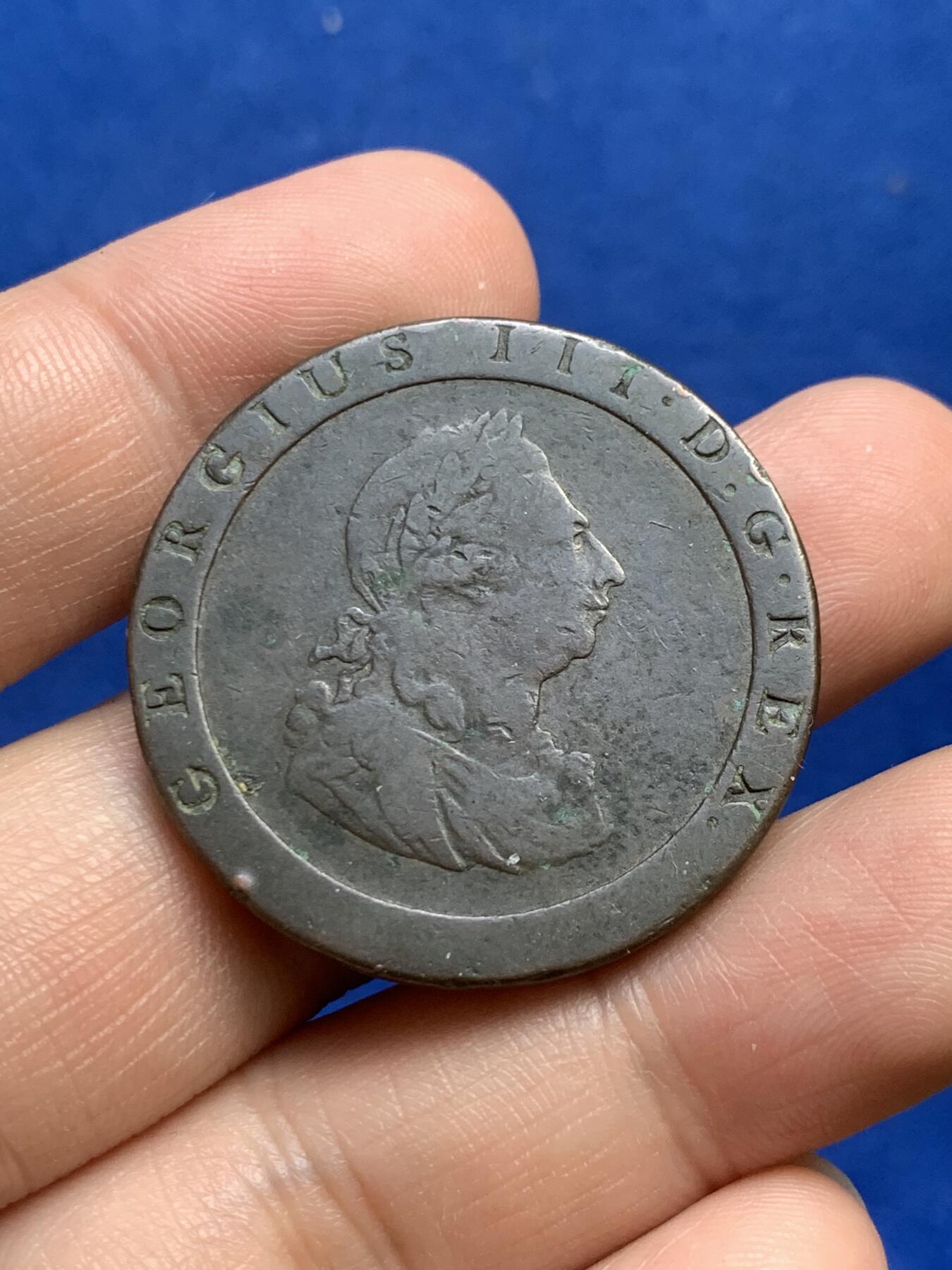 《竞宝斋》第269场- 周日，周一，周二  3场连拍 （全场包邮） 英国1797年乔治三世车轮1便士铜币