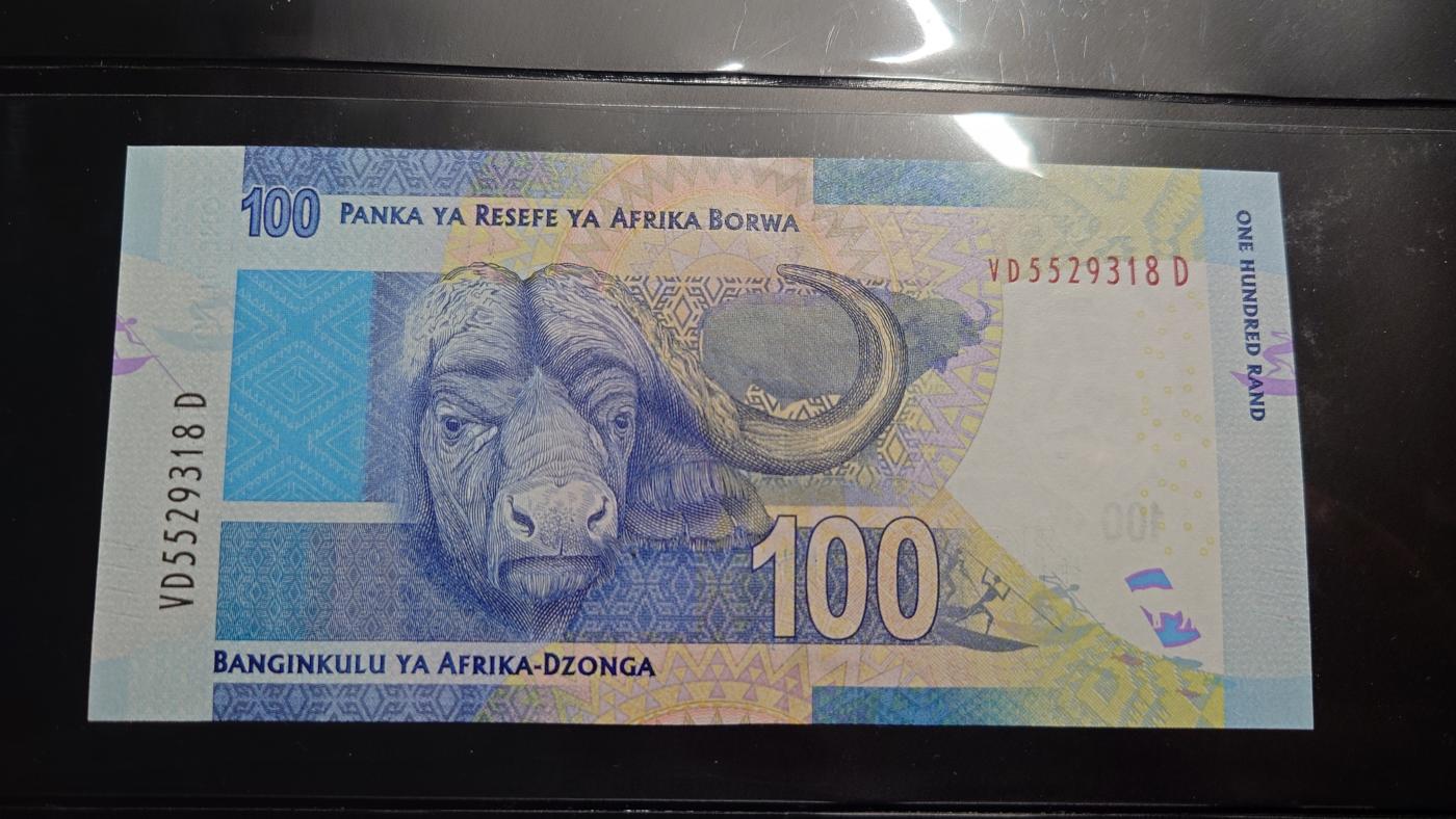 【世界钱币】精选微拍第106期暨2024年第17期  评级裸钞杂烩场 2015年南非100兰特 全新绝品无47