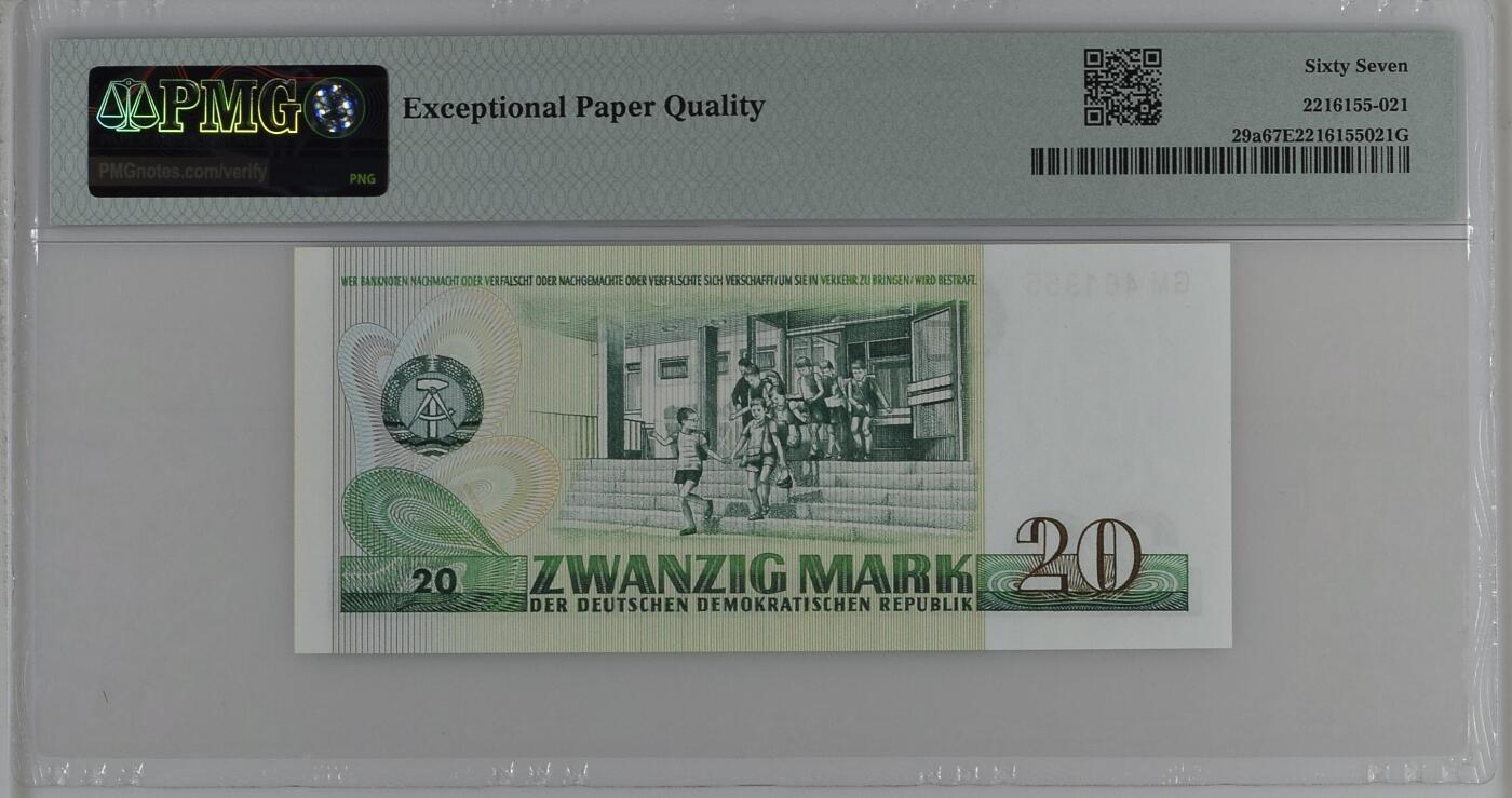 收藏联盟Quantum Auction 第347期拍卖  民主德国1975年20马克 PMG67