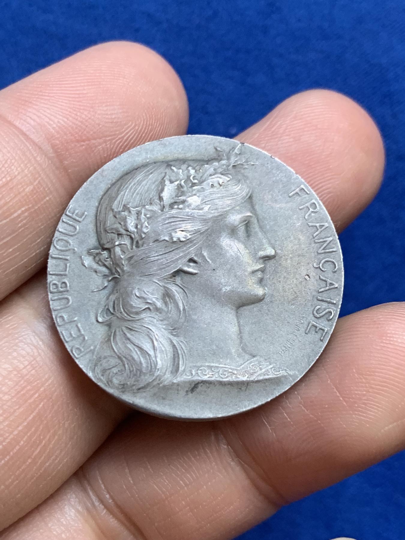 《竞宝斋》第271场-八角与章专场 周日，周一，周二  3场连拍 （全场包邮） 法国奥尔良公证人银质代币，14.48g，31.6mm，丰饶角1argent边铭