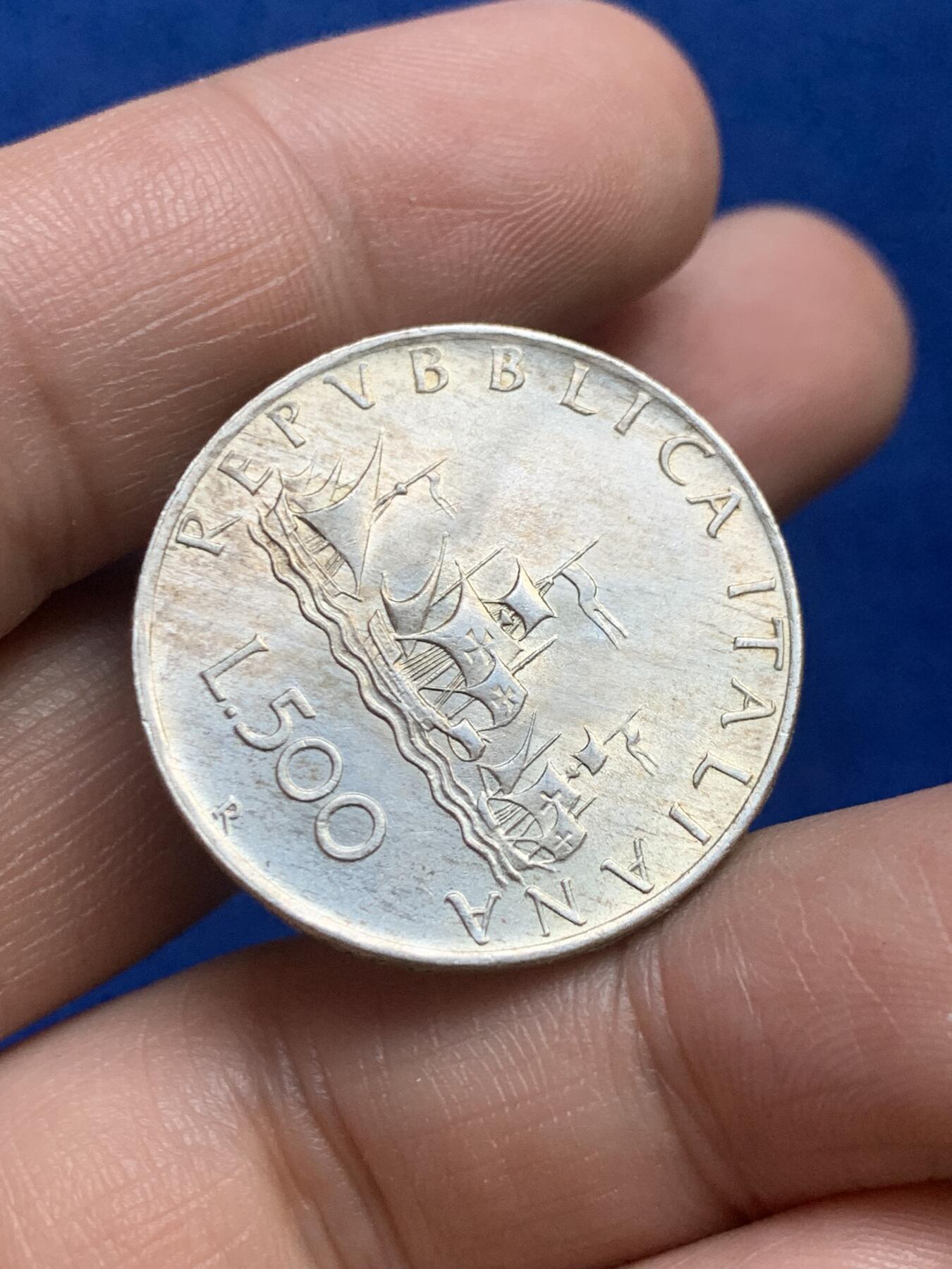 《竞宝斋》第269场- 周日，周一，周二  3场连拍 （全场包邮） 意大利1960美女帆船500里拉银币 卷拆BU品