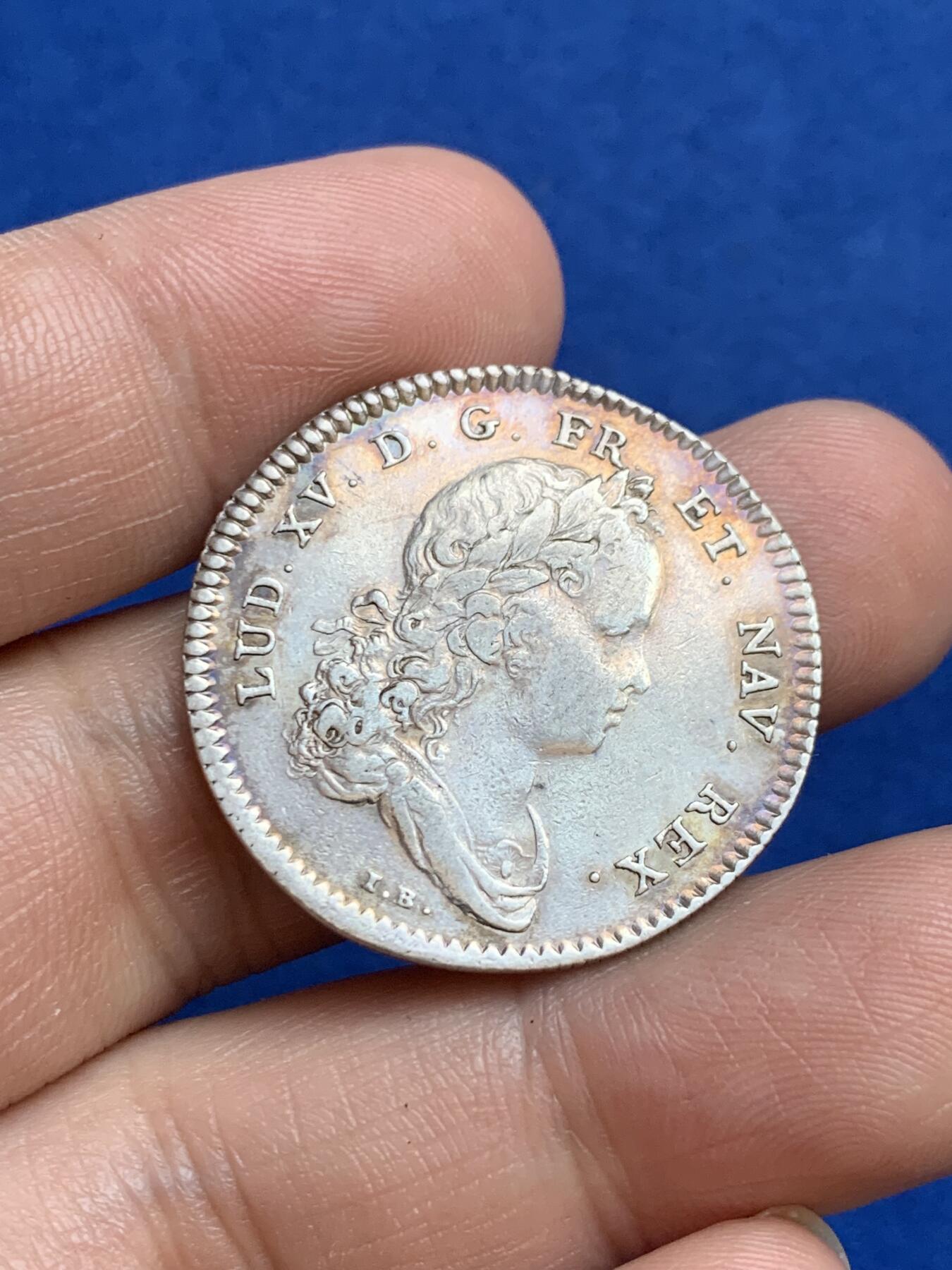 《竞宝斋》第271场-八角与章专场 周日，周一，周二  3场连拍 （全场包邮） 法国路易十五时期鲁昂市银制代币，7.75g，31mm