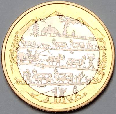 布加迪🐬～世界钱币🌾第 118 期 /  各国币及散币 - 瑞士🇨🇭 2015年 10法郎双色币纪念币～阿尔卑斯山归来 33mm