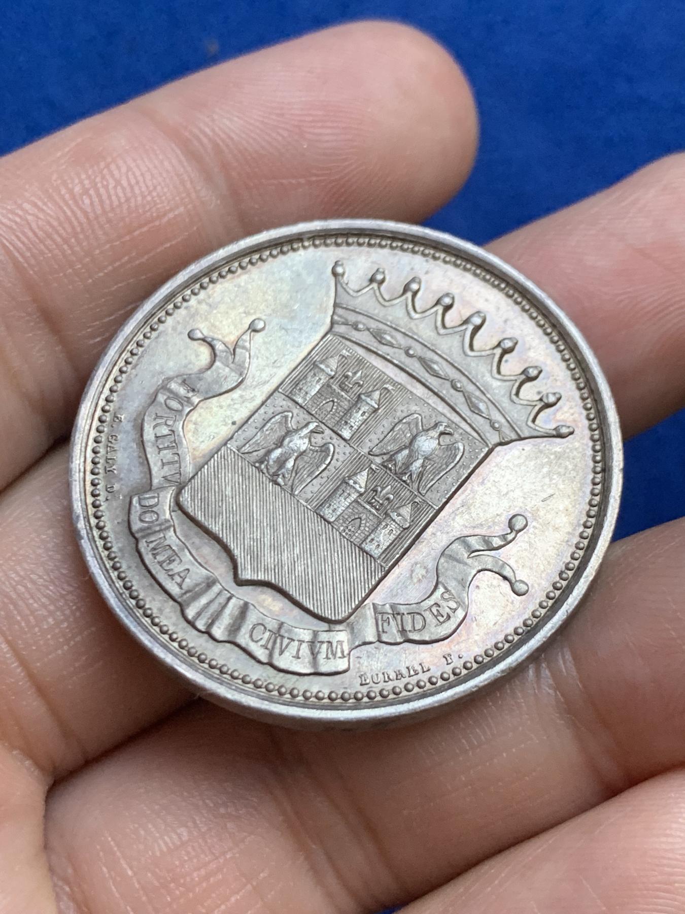 《竞宝斋》第271场-八角与章专场 周日，周一，周二  3场连拍 （全场包邮） 法国银章，佩里格储蓄银行，19.85g，36.2mm，蜜蜂边铭