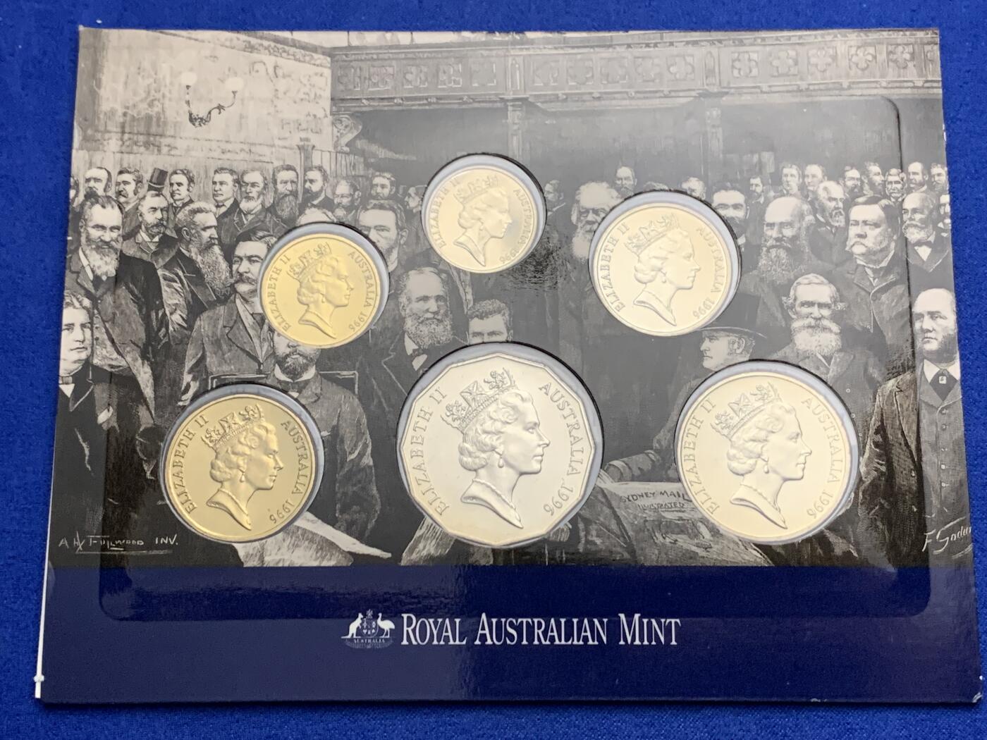 《竞宝斋》第269场- 周日，周一，周二  3场连拍 （全场包邮） 1996年澳大利亚皇家造币厂官方套币 带1元流通记念币