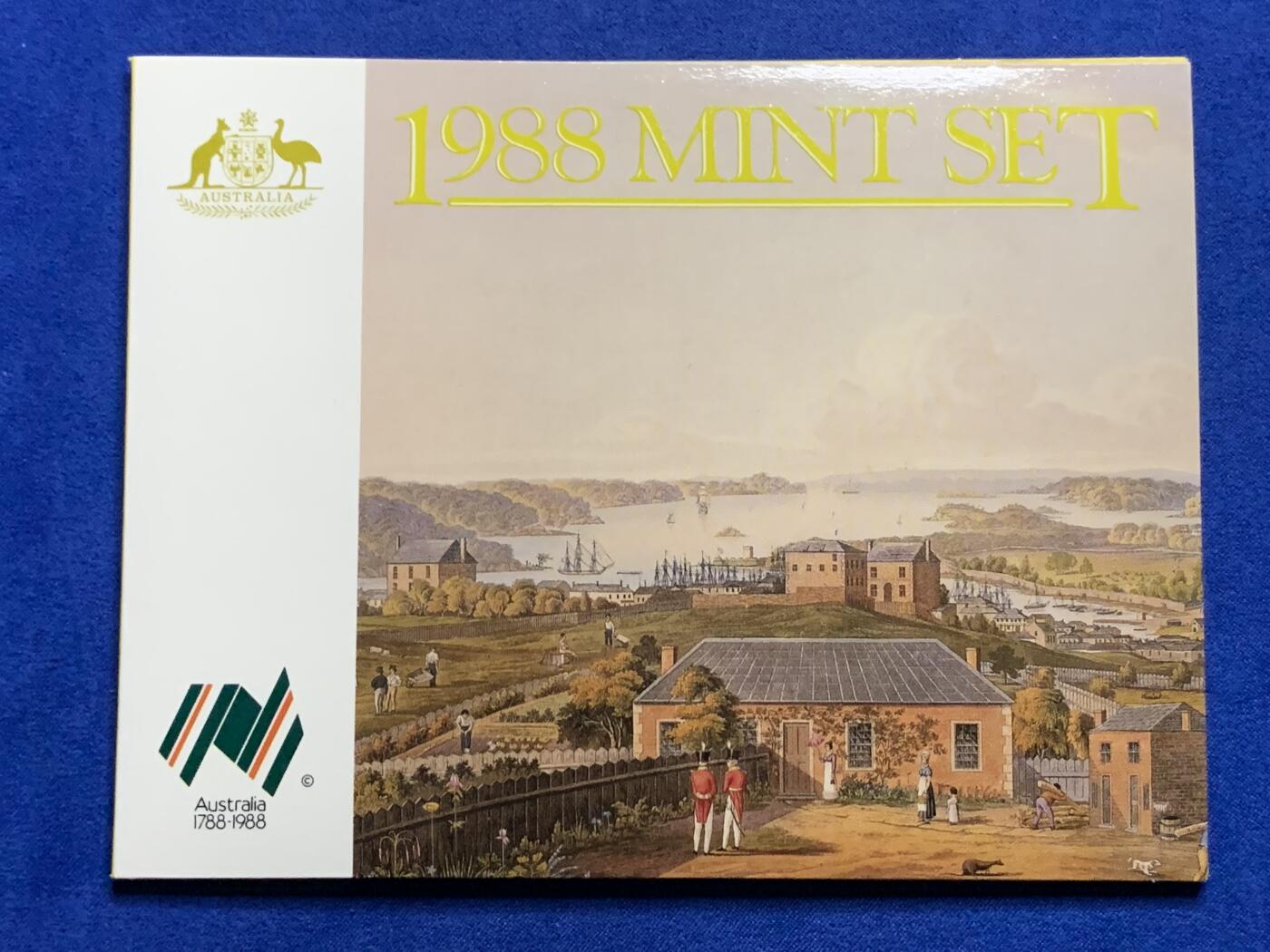 《竞宝斋》第269场- 周日，周一，周二  3场连拍 （全场包邮） 1988年澳大利亚皇家造币厂官方套币 带50分 1元流通纪念币2枚