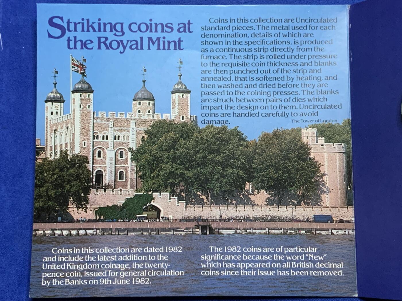 《竞宝斋》第269场- 周日，周一，周二  3场连拍 （全场包邮） 英国1982年硬币套装 7枚装 20便士首发年份 青年女王头像