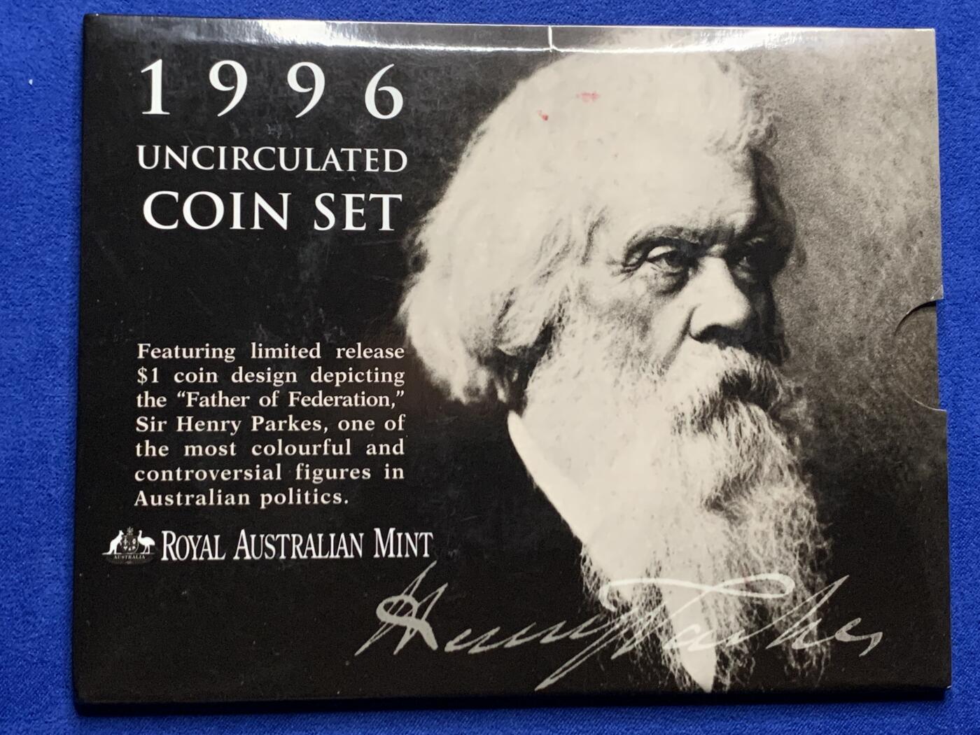 《竞宝斋》第269场- 周日，周一，周二  3场连拍 （全场包邮） 1996年澳大利亚皇家造币厂官方套币 带1元流通记念币