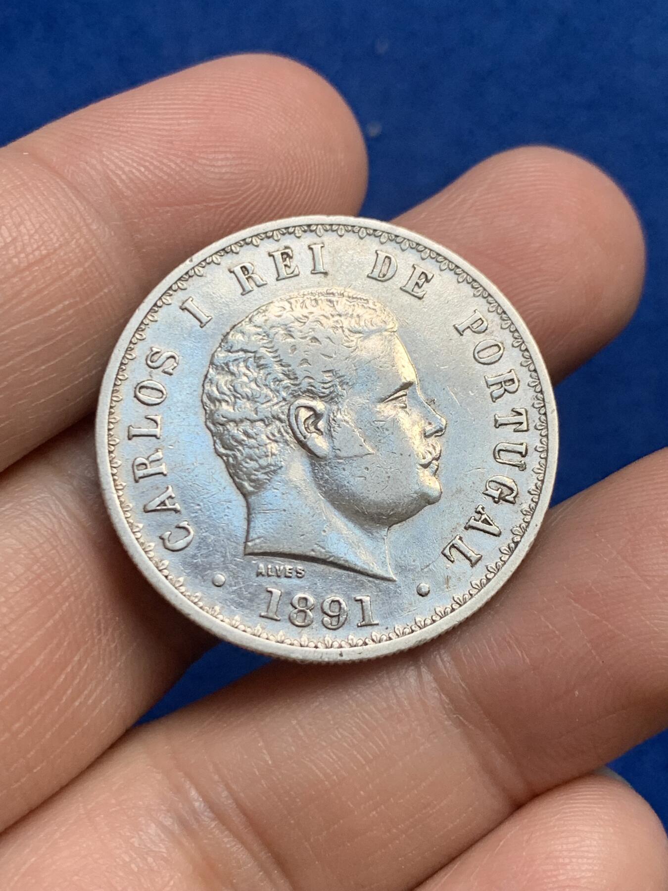 《竞宝斋》第269场- 周日，周一，周二  3场连拍 （全场包邮） 葡萄牙1891年卡洛斯一世500瑞斯银币