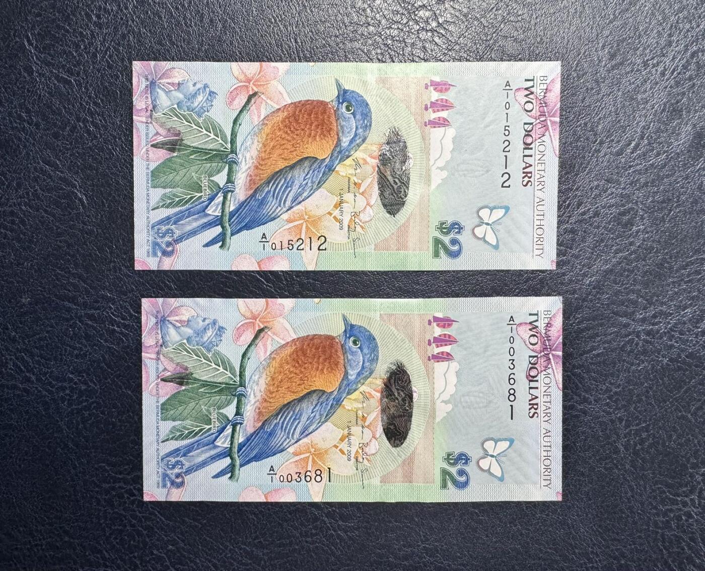 收藏联盟Quantum Auction 第347期拍卖  百慕大群岛2009年2元A/1冠 品相全新UNC 号码无4