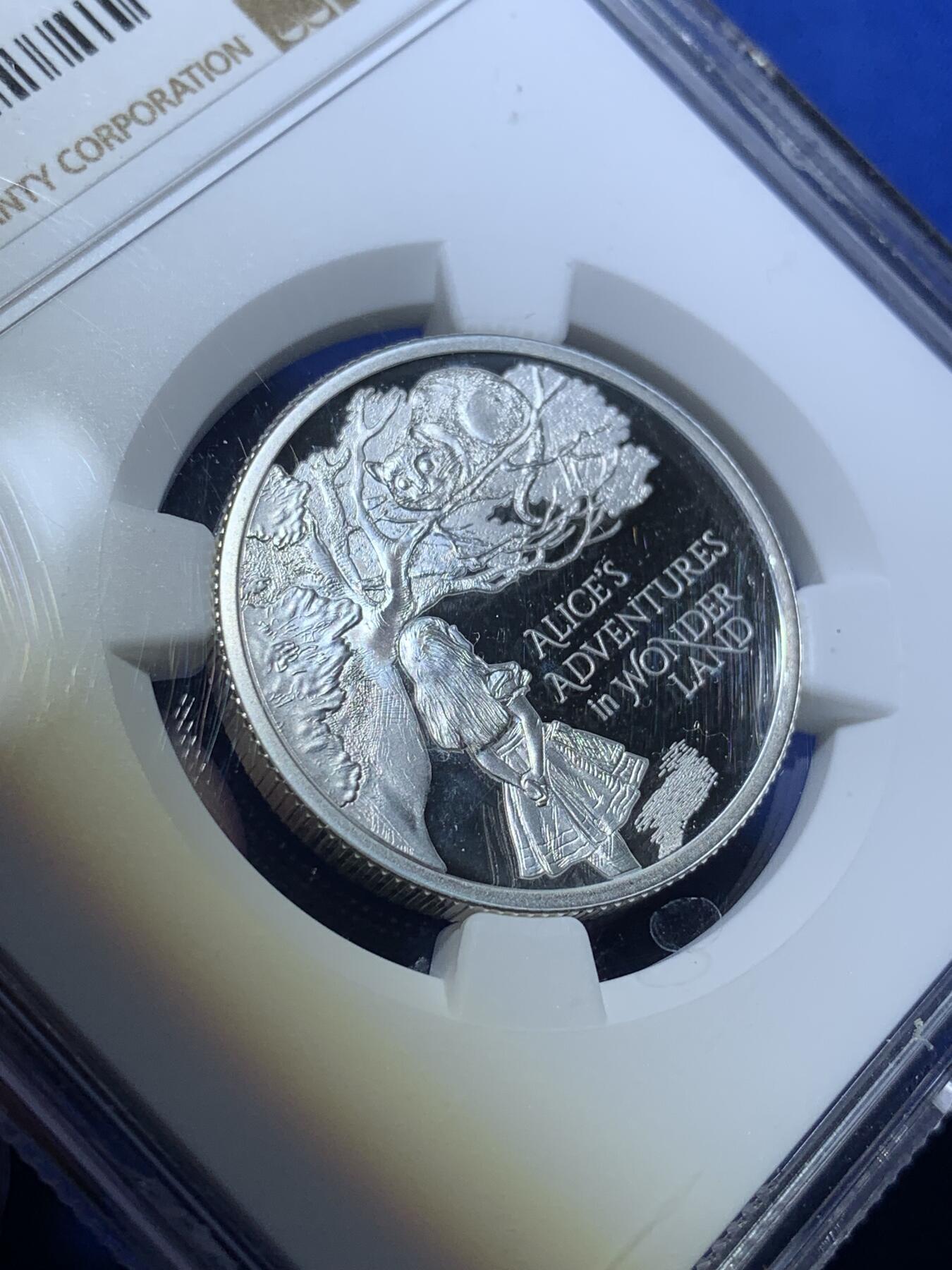 《竞宝斋》第269场- 周日，周一，周二  3场连拍 （全场包邮） NGC PF67UC 英国2021年爱丽丝奇遇记1镑精制银币