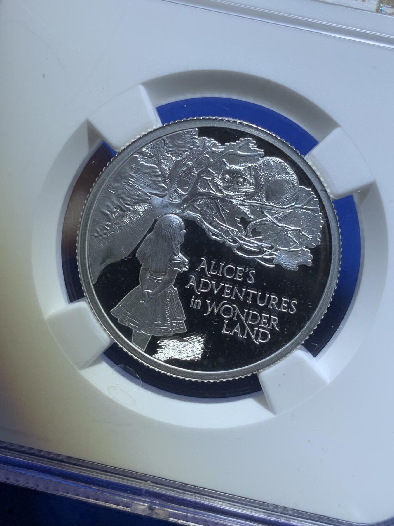 《竞宝斋》第269场- 周日，周一，周二  3场连拍 （全场包邮） NGC PF67UC 英国2021年爱丽丝奇遇记1镑精制银币