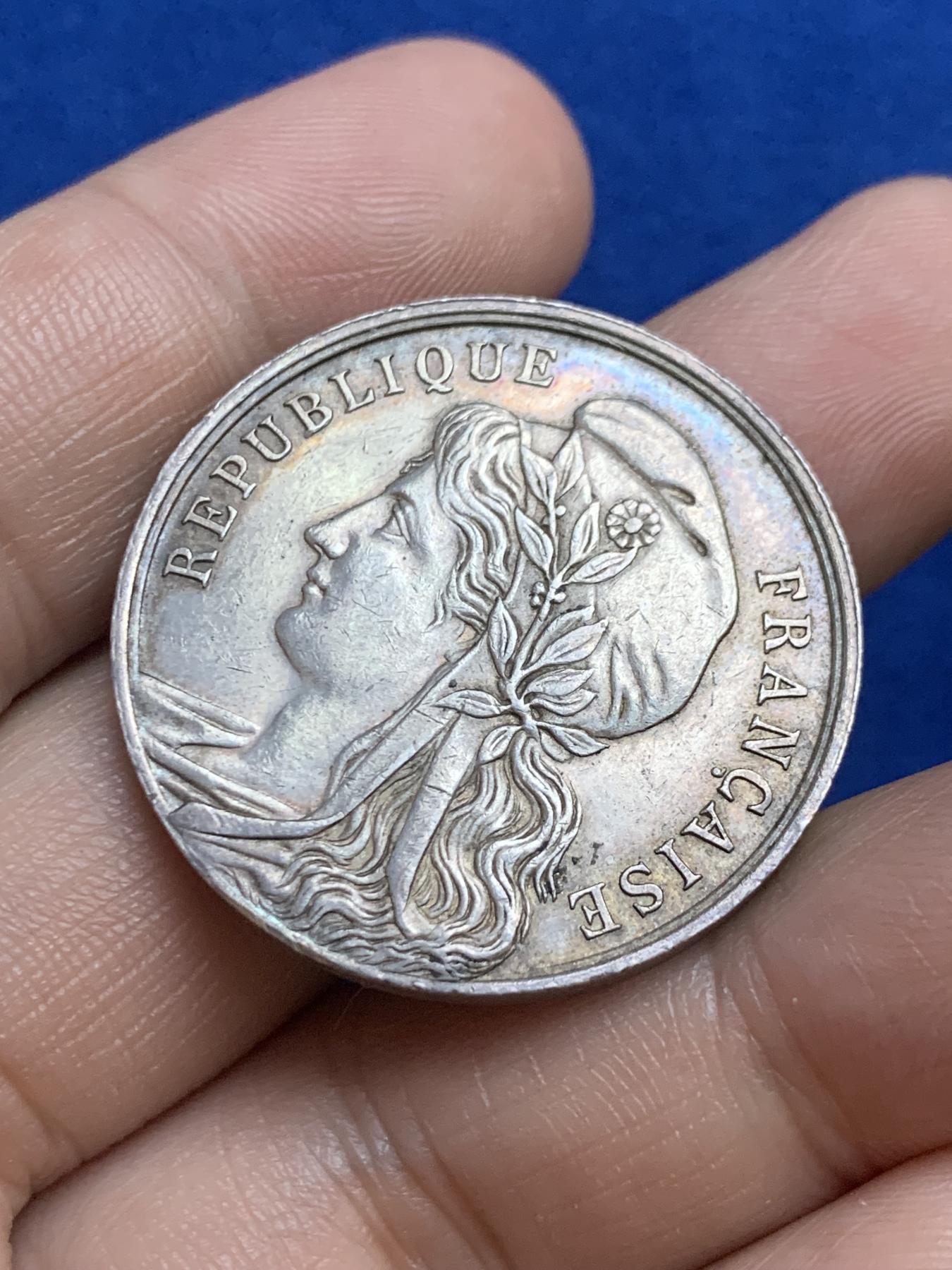 《竞宝斋》第271场-八角与章专场 周日，周一，周二  3场连拍 （全场包邮） 法国银章，特鲁瓦储蓄银行，17.22g，33.3mm，边铭：野猪头+菱形argent