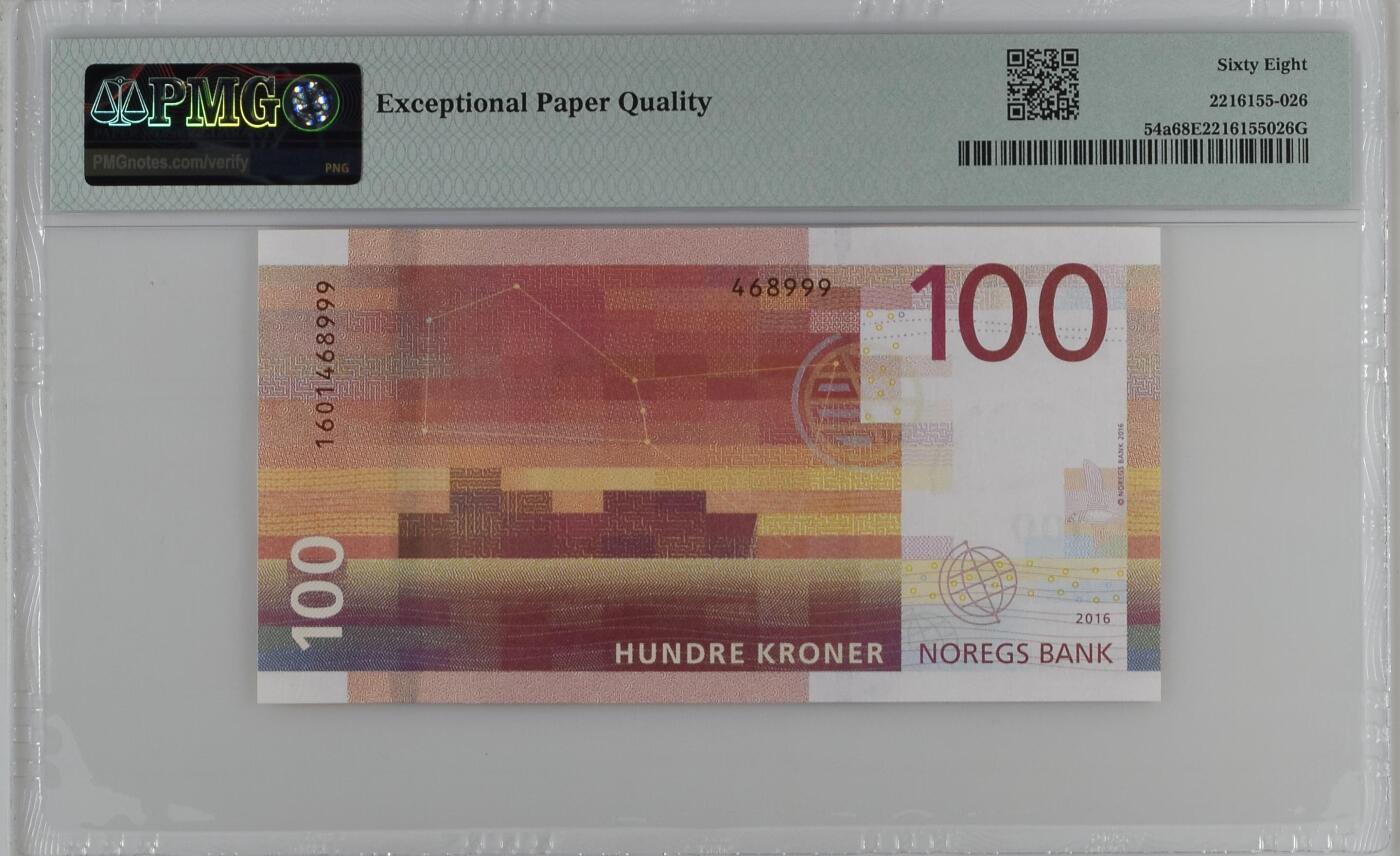 收藏联盟Quantum Auction 第347期拍卖  挪威2016年100克朗豹子号999 PMG68  维京战船