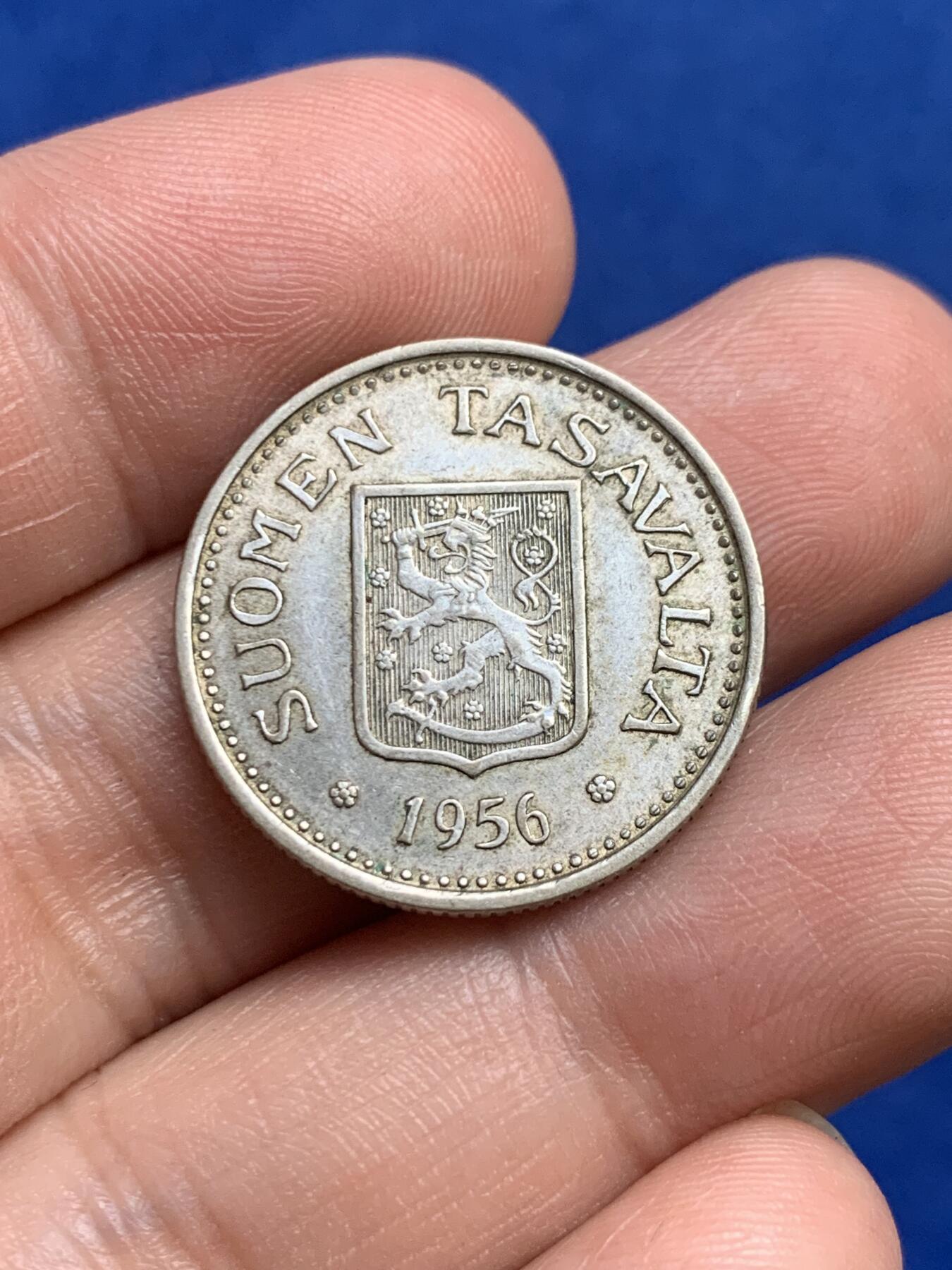 《竞宝斋》第269场- 周日，周一，周二  3场连拍 （全场包邮） 芬兰1956年100马克银币