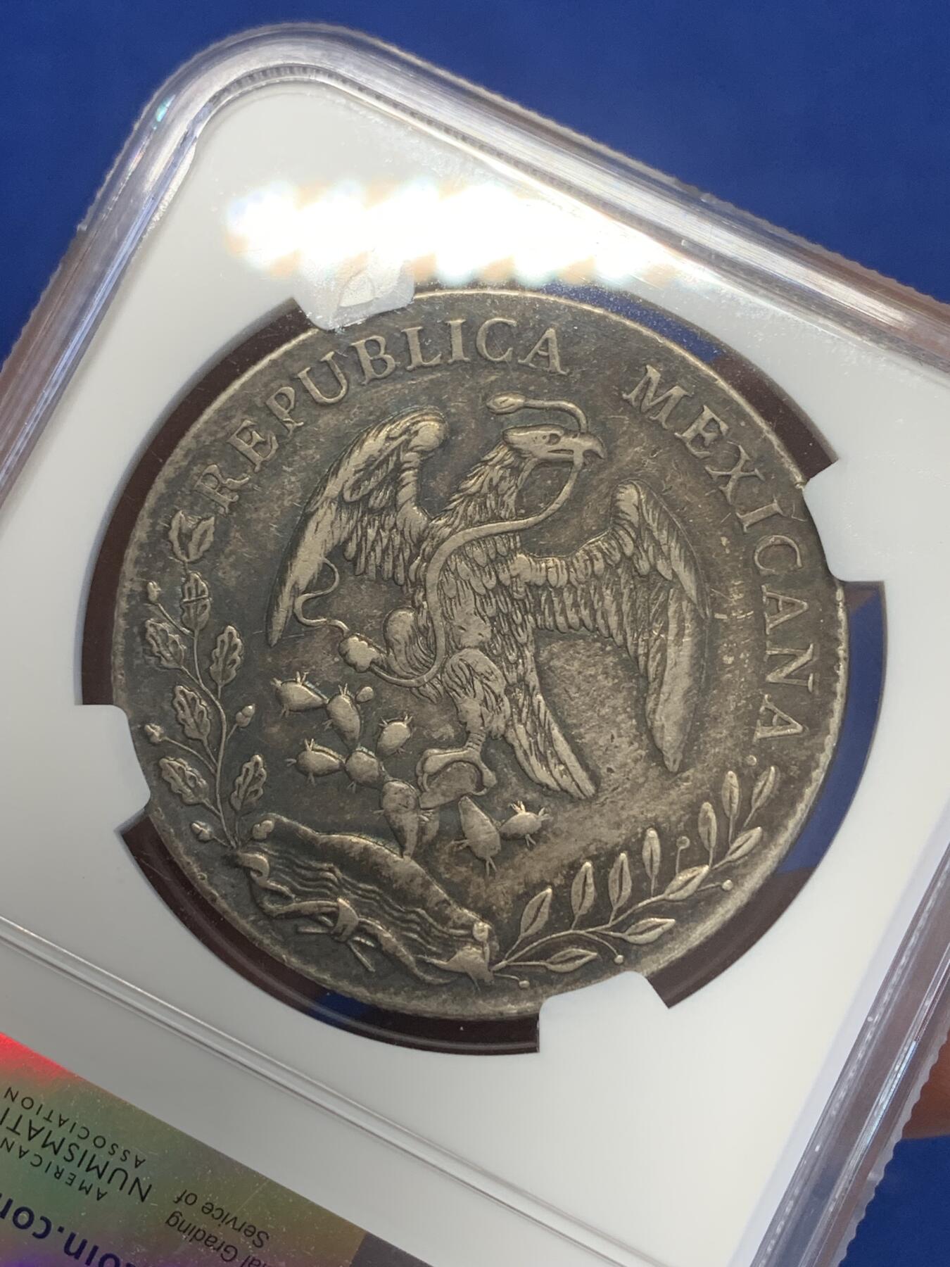 《竞宝斋》第269场- 周日，周一，周二  3场连拍 （全场包邮） NGC XFD 墨西哥 1896MO AB 8R 花边鹰洋 银币