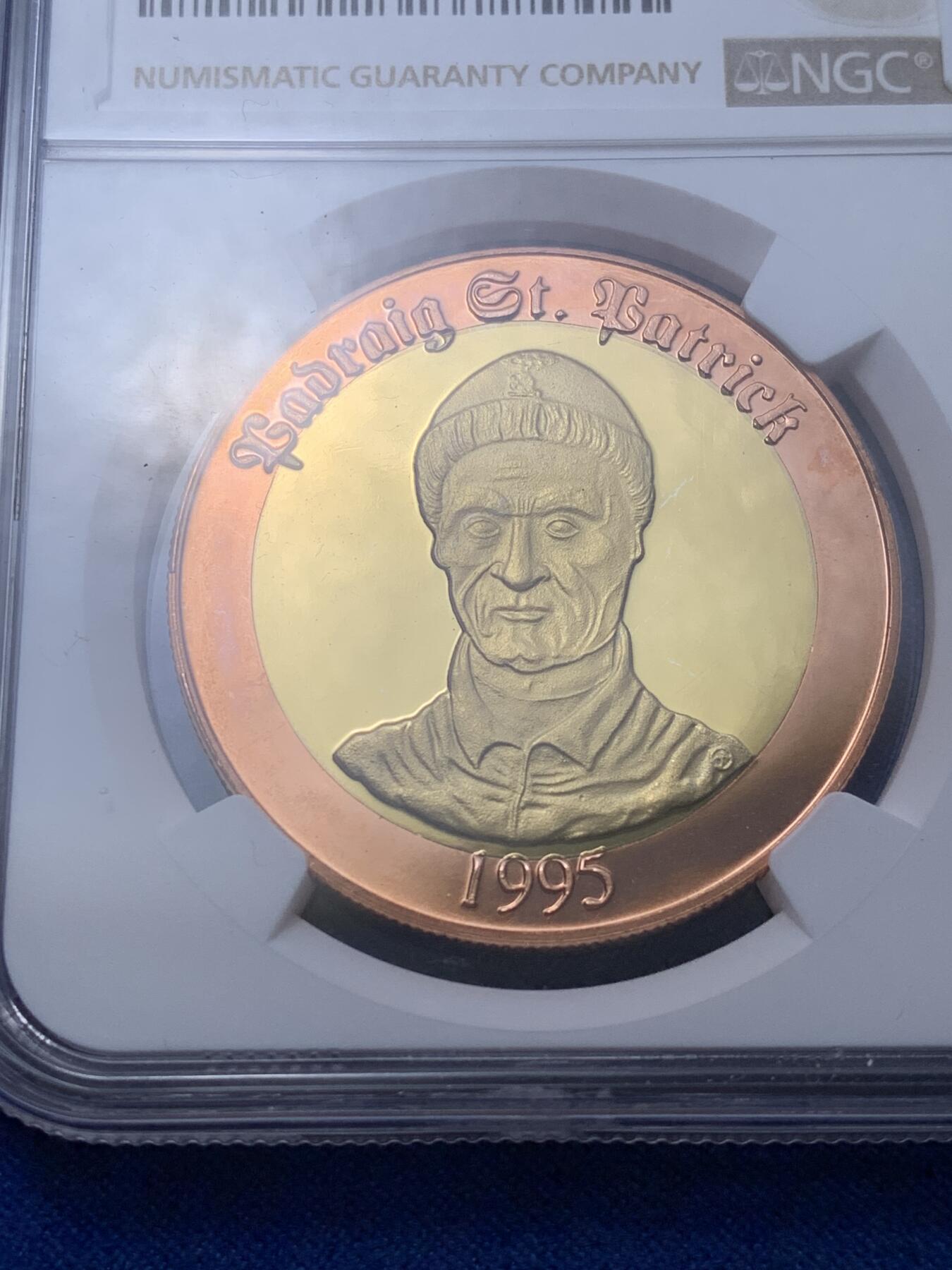 《竞宝斋》第269场- 周日，周一，周二  3场连拍 （全场包邮） NGC PF67UC 爱尔兰1995年圣帕特里克5欧元双金属精制币 唯一亚军分 更高分仅一枚