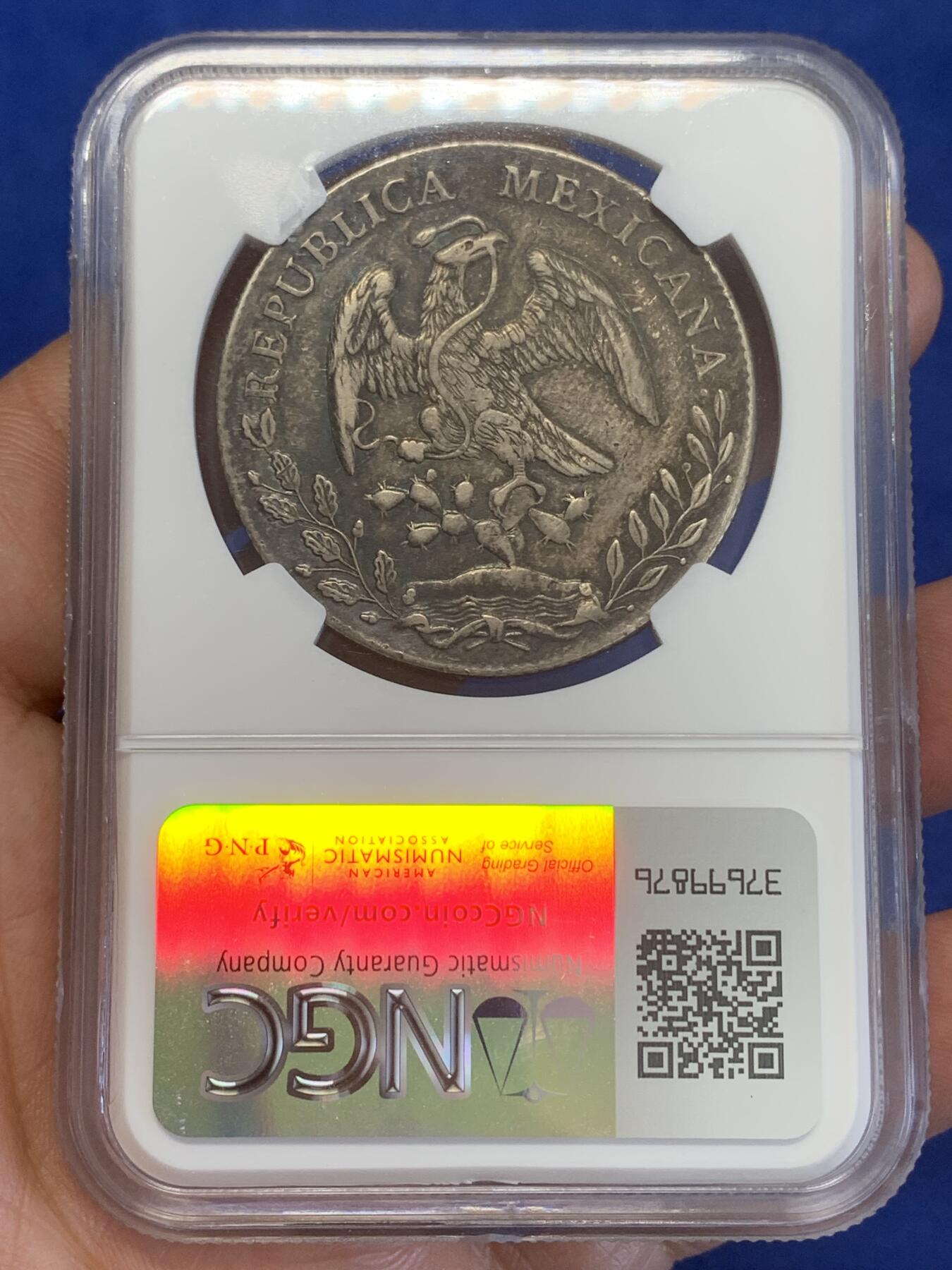 《竞宝斋》第269场- 周日，周一，周二  3场连拍 （全场包邮） NGC XFD 墨西哥 1896MO AB 8R 花边鹰洋 银币