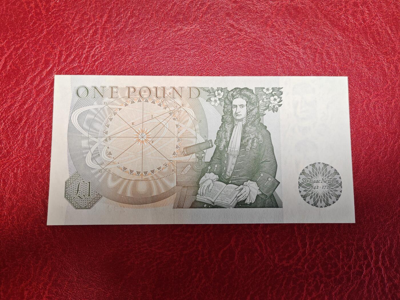 英国 D序 1镑纸币 首发首签1978-1980年 P-377a 无4 全新UNC