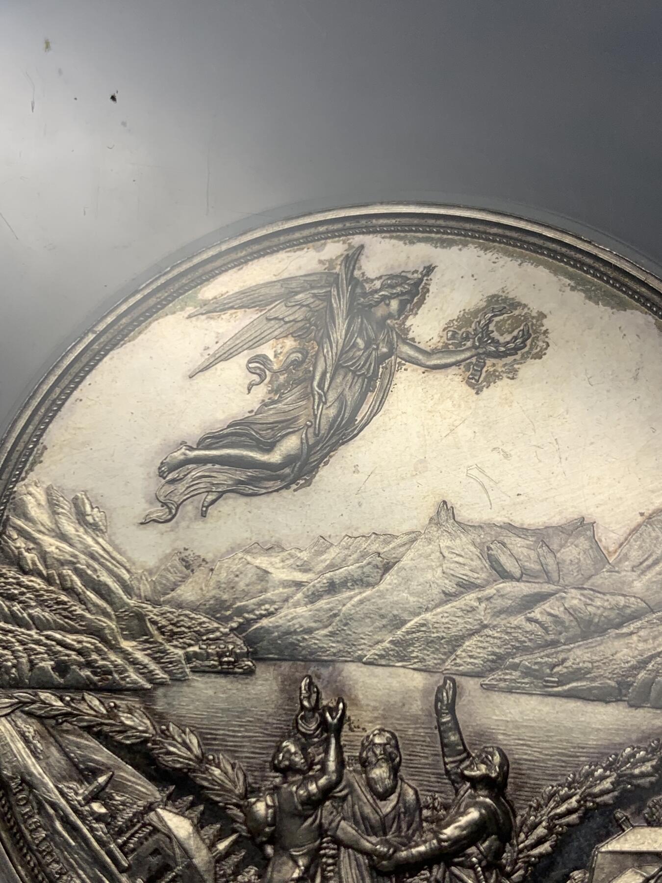 《竞宝斋》第269场- 周日，周一，周二  3场连拍 （全场包邮） NGC UNCD 1891年 瑞士联邦600周年纪念银章 镜面感强烈 背面设计极美 NGC加大盒