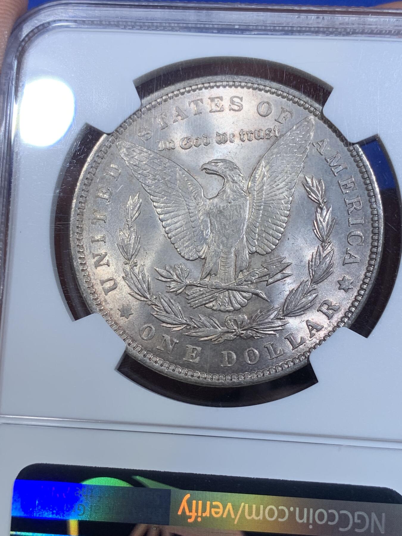 《竞宝斋》第269场- 周日，周一，周二  3场连拍 （全场包邮） NGC MS64 美国 1888年 摩根银币 原味五彩 美轮美奂