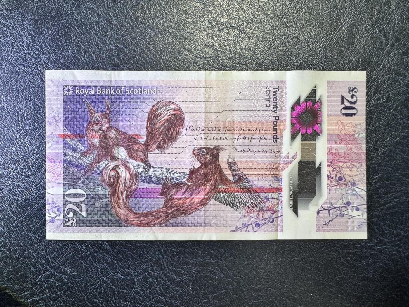 收藏联盟Quantum Auction 第347期拍卖  苏格兰皇家银行2019年20镑 非全新 品相如图 女企业家凯特.克兰斯顿