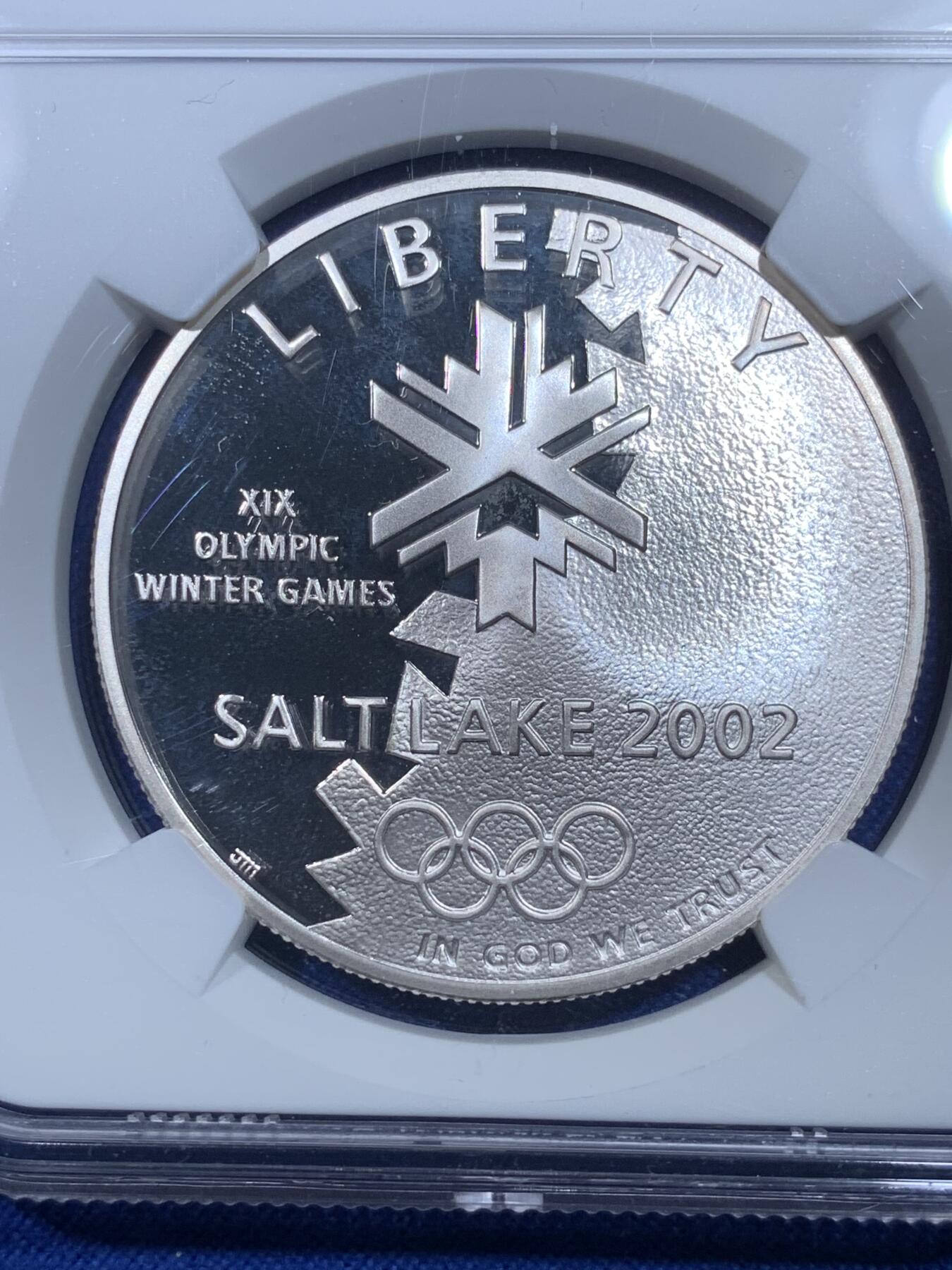 《竞宝斋》第269场- 周日，周一，周二  3场连拍 （全场包邮） NGC PF69UC 美国2002年P版盐湖城冬奥会1美元大银币