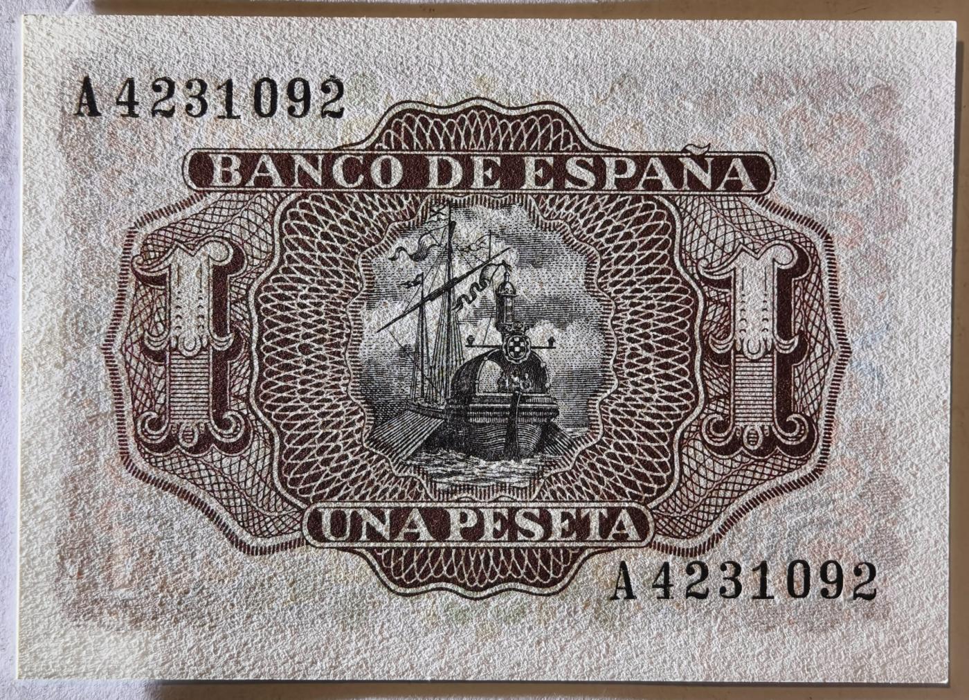 紫瑗钱币——第351期拍卖——纸币场 【A冠】西班牙 1953年 阿尔瓦罗 1比塞塔 UNC