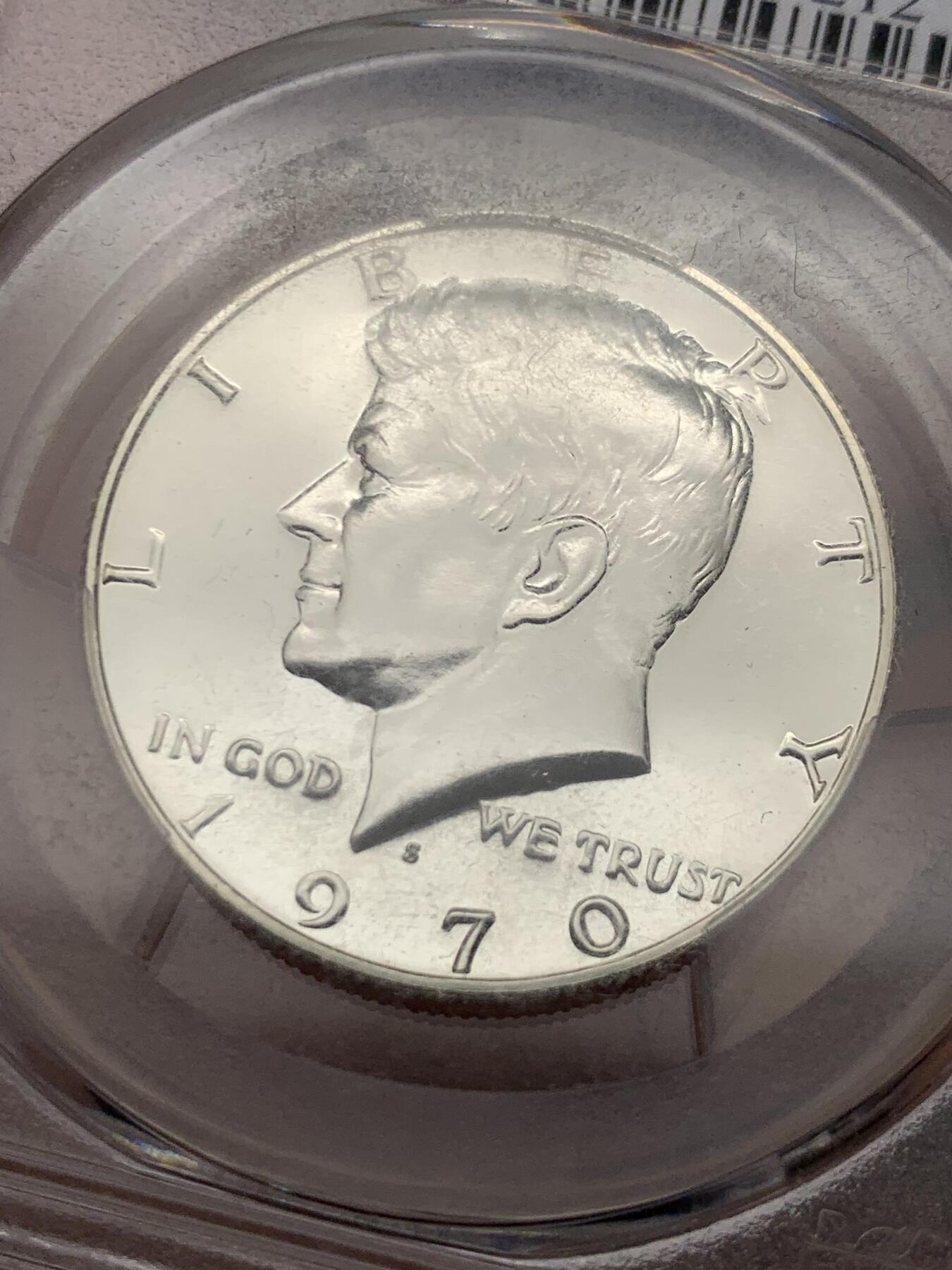 《竞宝斋》第269场- 周日，周一，周二  3场连拍 （全场包邮） PCGS PR68 美国1970年S版肯尼迪像半美元银币