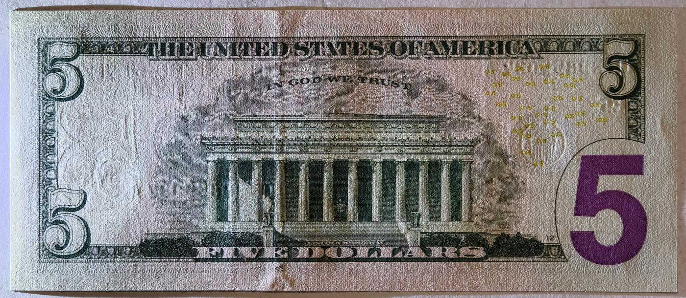 紫瑗钱币——第351期拍卖——纸币场 美国 2021年 E版 无序列 亚伯拉罕·林肯 5美元 彩色版 UNC